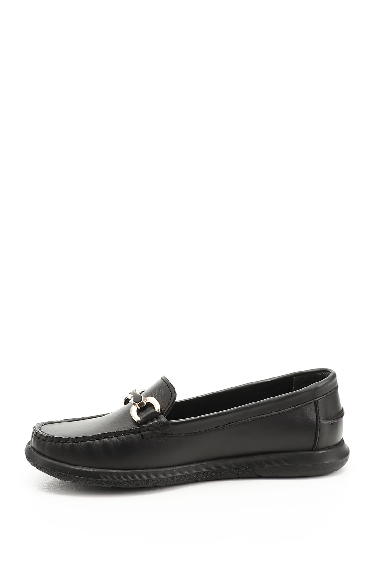 GÖNDERİ(R) Kadın ZÜMRÜT-SİYAH Tokalı Rok Hakiki Deri Comfort Loafer görsel 3