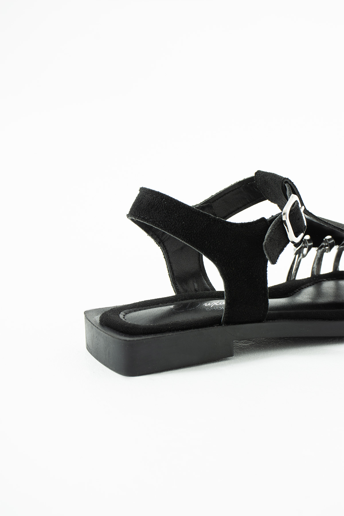 DUXAL SHOES Debra Kadın Süet Örgü Tasarım Kafesli Sandalet görsel 2