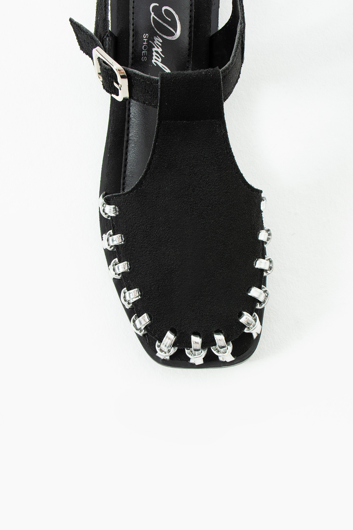 DUXAL SHOES Debra Kadın Süet Örgü Tasarım Kafesli Sandalet görsel 3