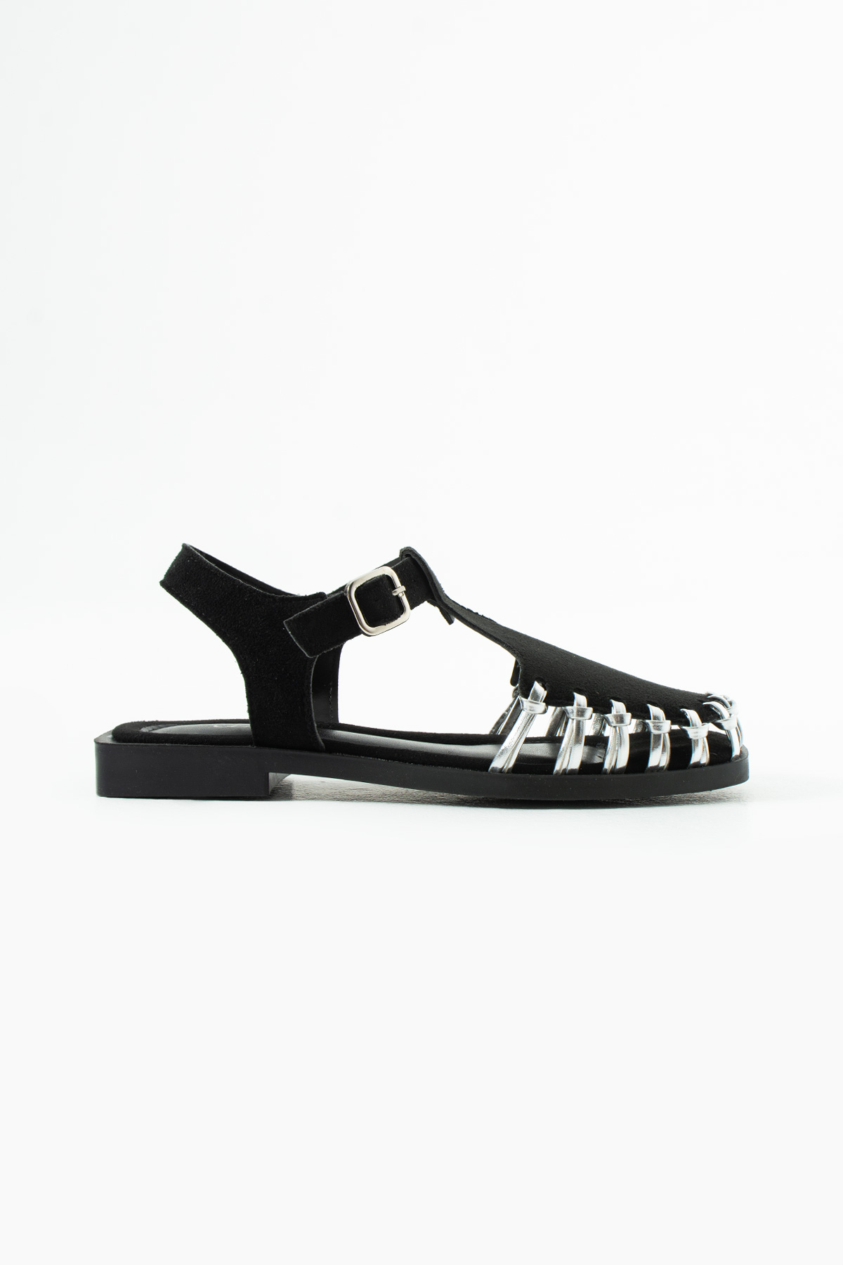 DUXAL SHOES Debra Kadın Süet Örgü Tasarım Kafesli Sandalet görsel 4