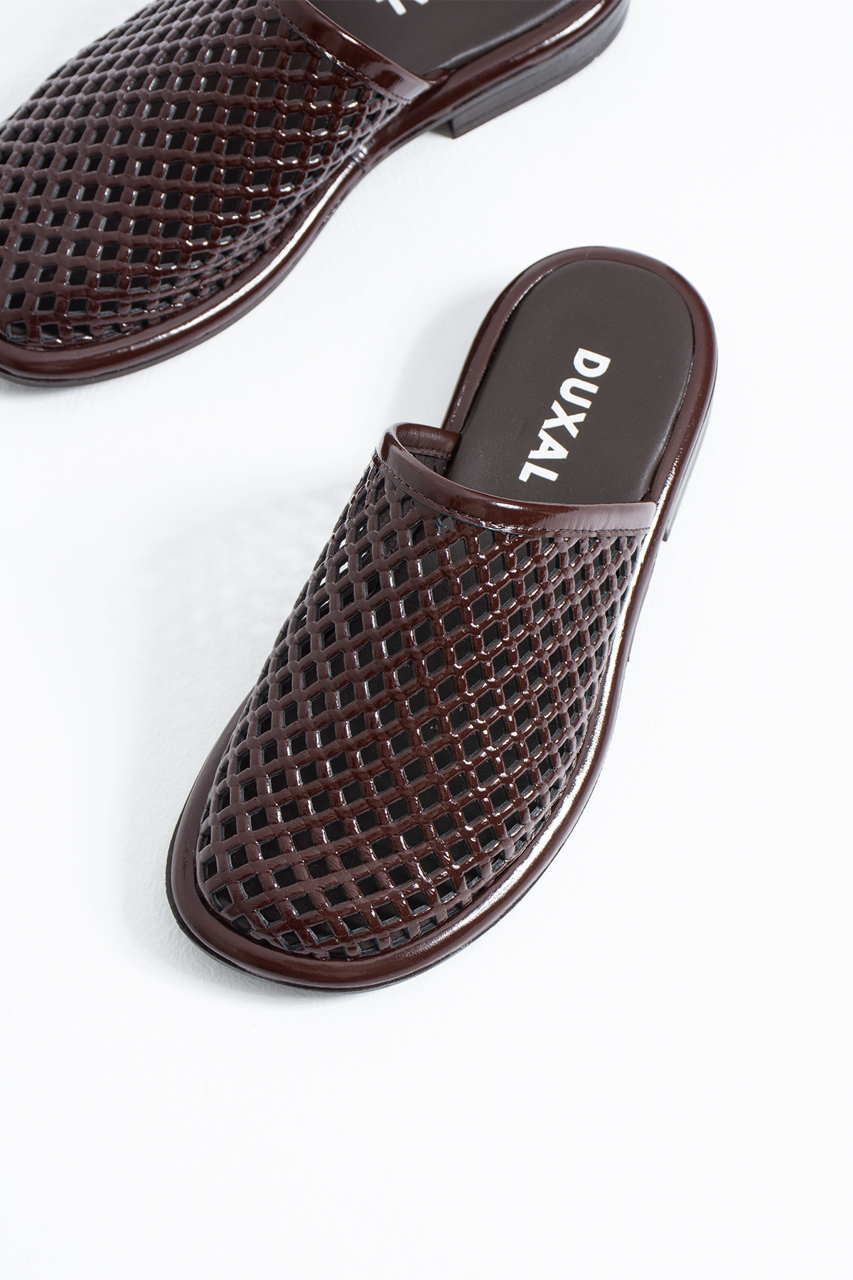 DUXAL SHOES Donatella Hakiki Deri Lazer Kesim Nefes Alan Yumuşak Taban Kadın Terlik - Sandalet görsel 5