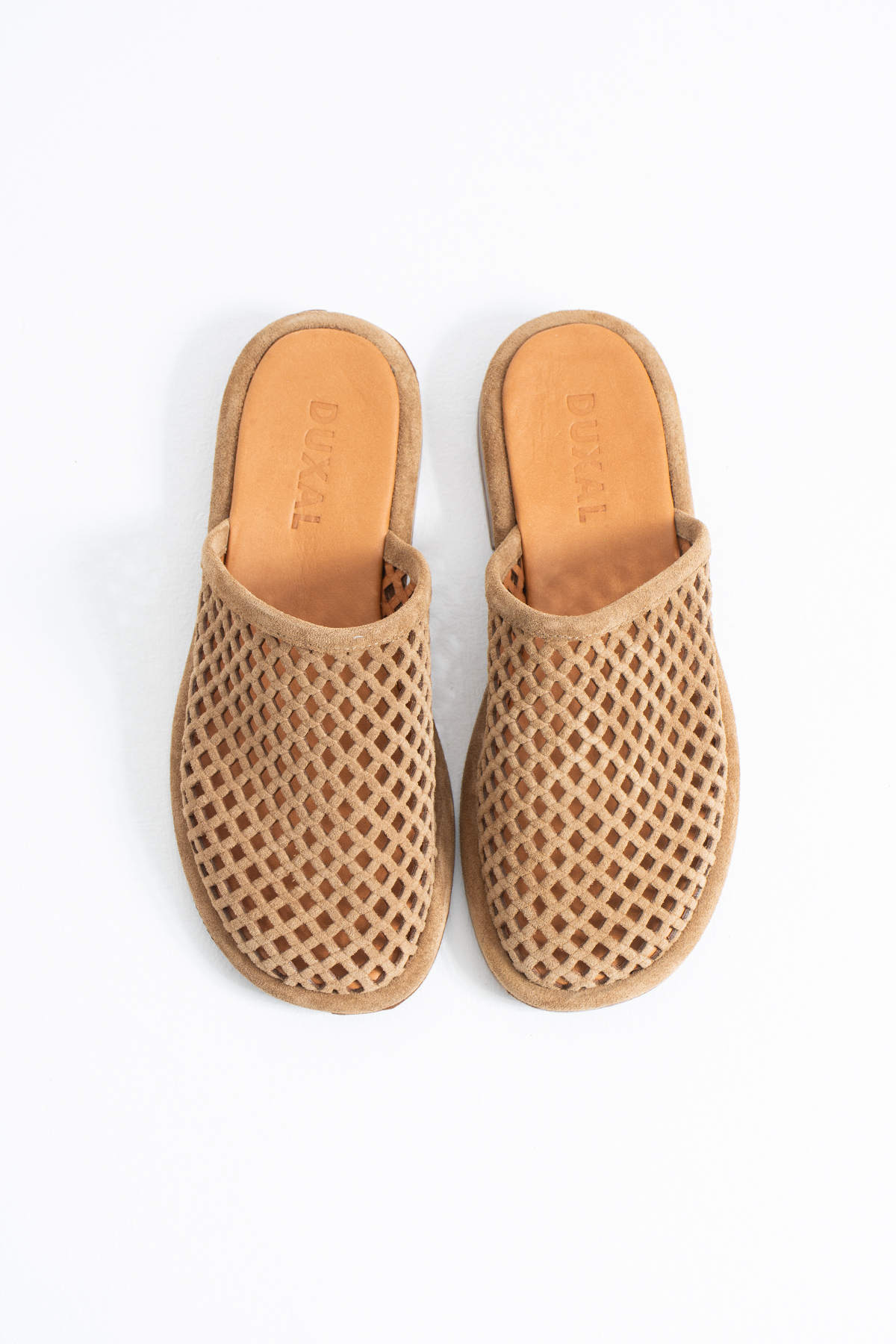 DUXAL SHOES Donatella Hakiki Deri Lazer Kesim Nefes Alan Yumuşak Taban Kadın Terlik - Sandalet