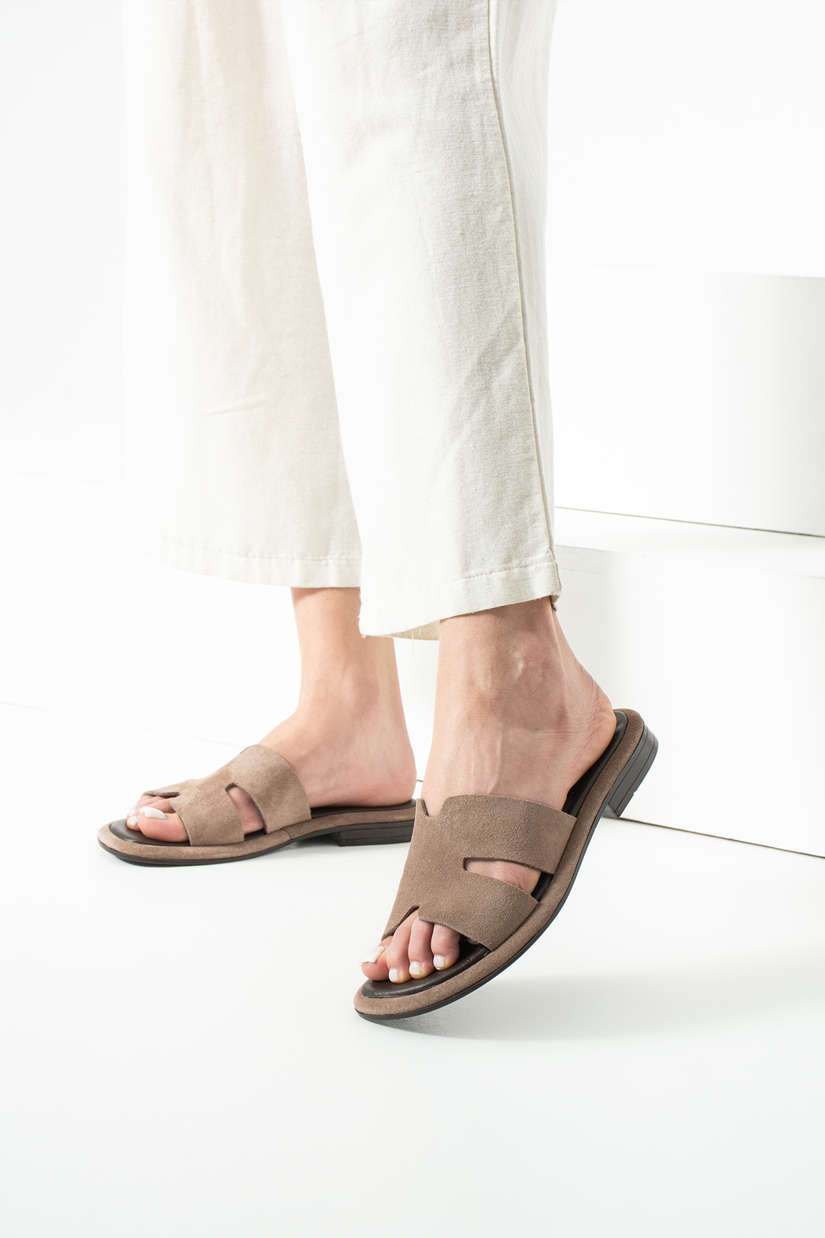 DUXAL SHOES Cordelia Kadın Hakiki Deri H-Bant Terlik - Günlük Cilt Deri Sandalet