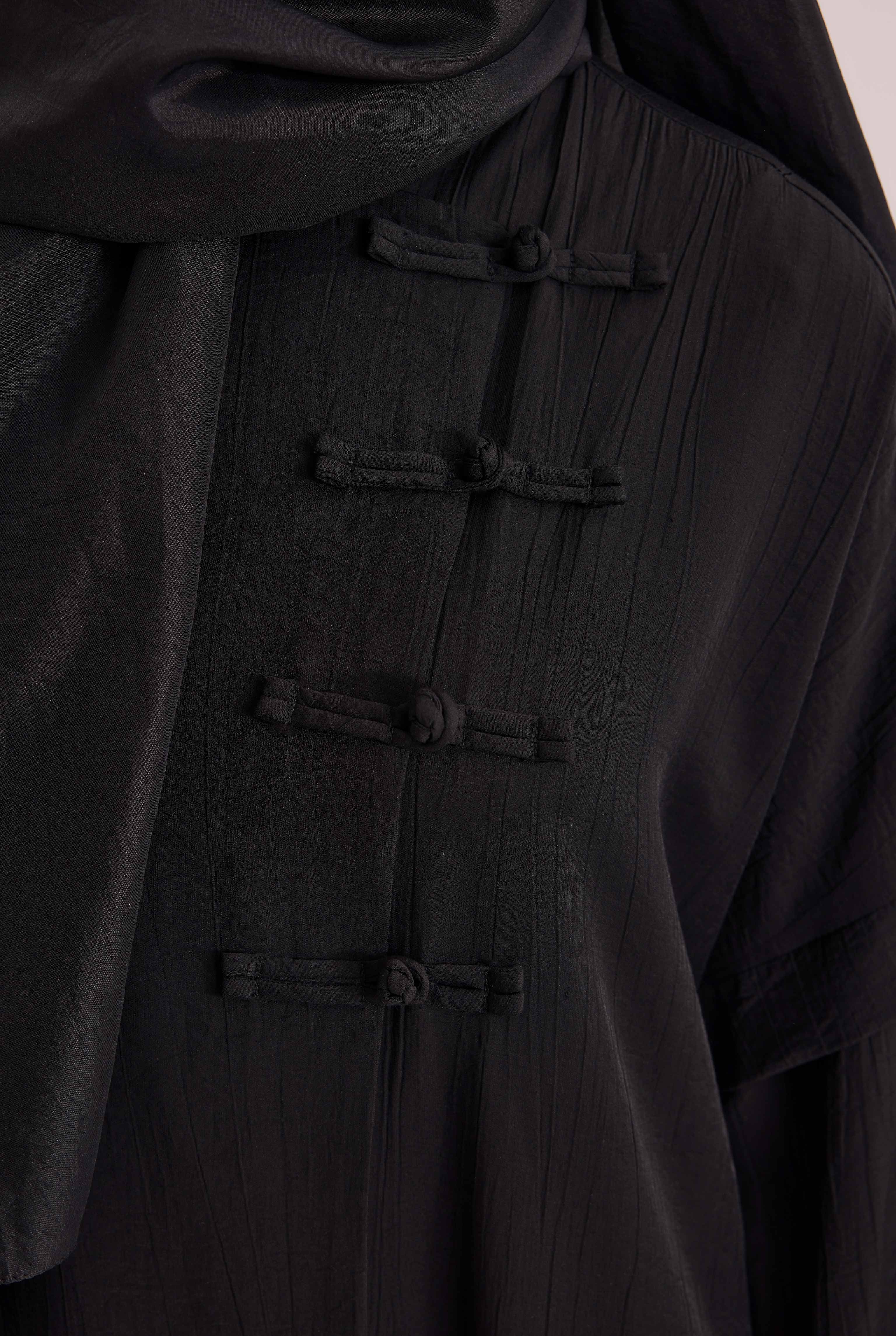 HE-QA Aller Detaylı Abaya Siyah görsel 3