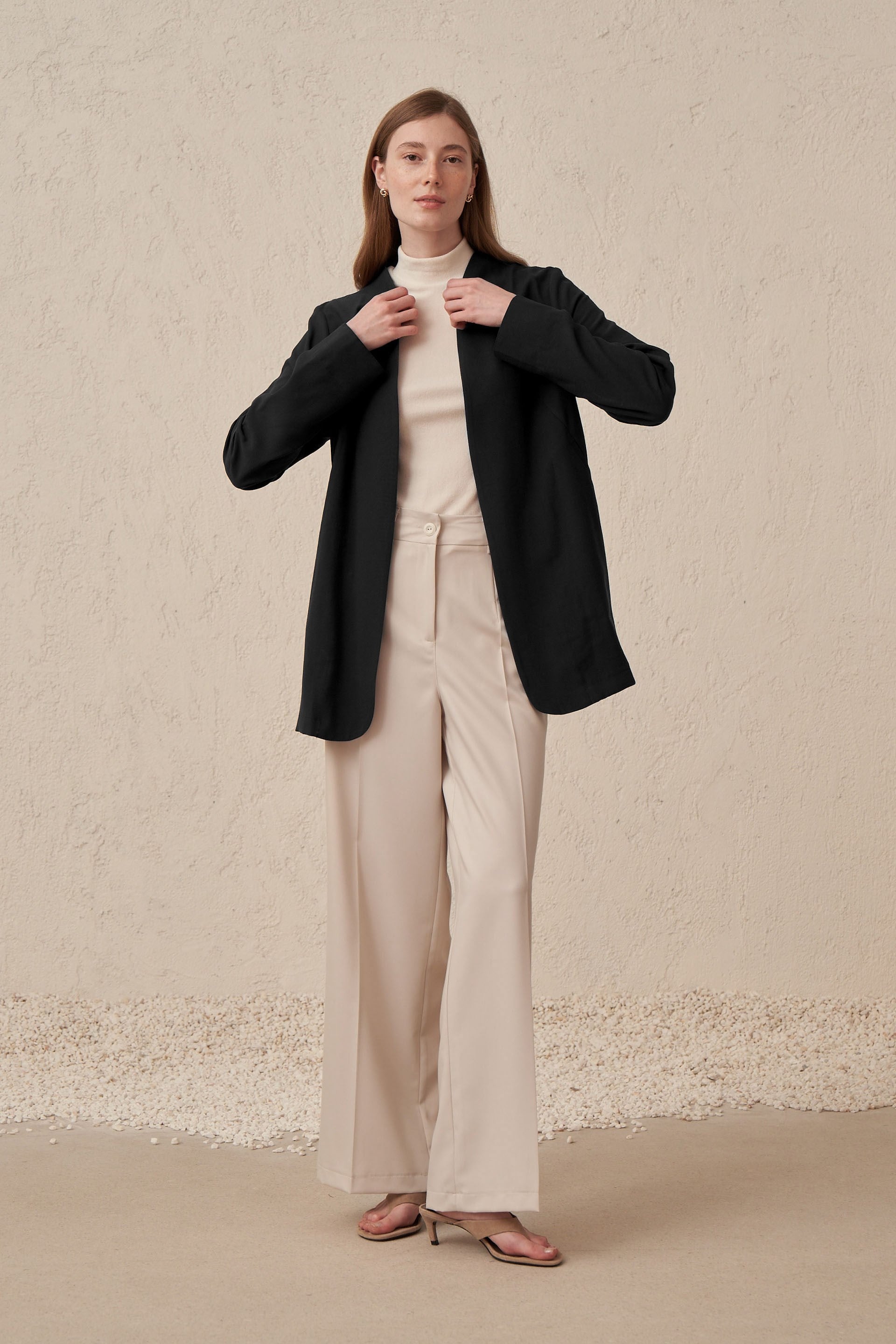 ALLDAY Siyah-Kol Büzgü Detaylı Blazer Ceket