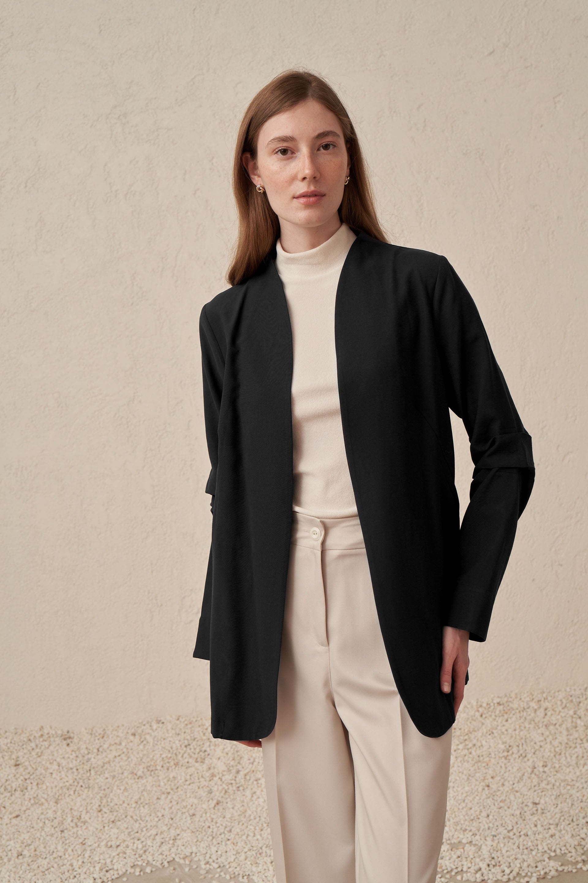 ALLDAY Siyah-Kol Büzgü Detaylı Blazer Ceket görsel 4
