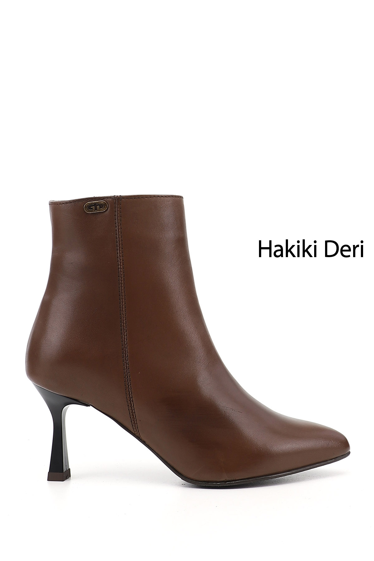 GÖNDERİ(R) Kadın TÜTÜN KAHVE Fermuarlı Sivri Burun Hakiki Deri Bot