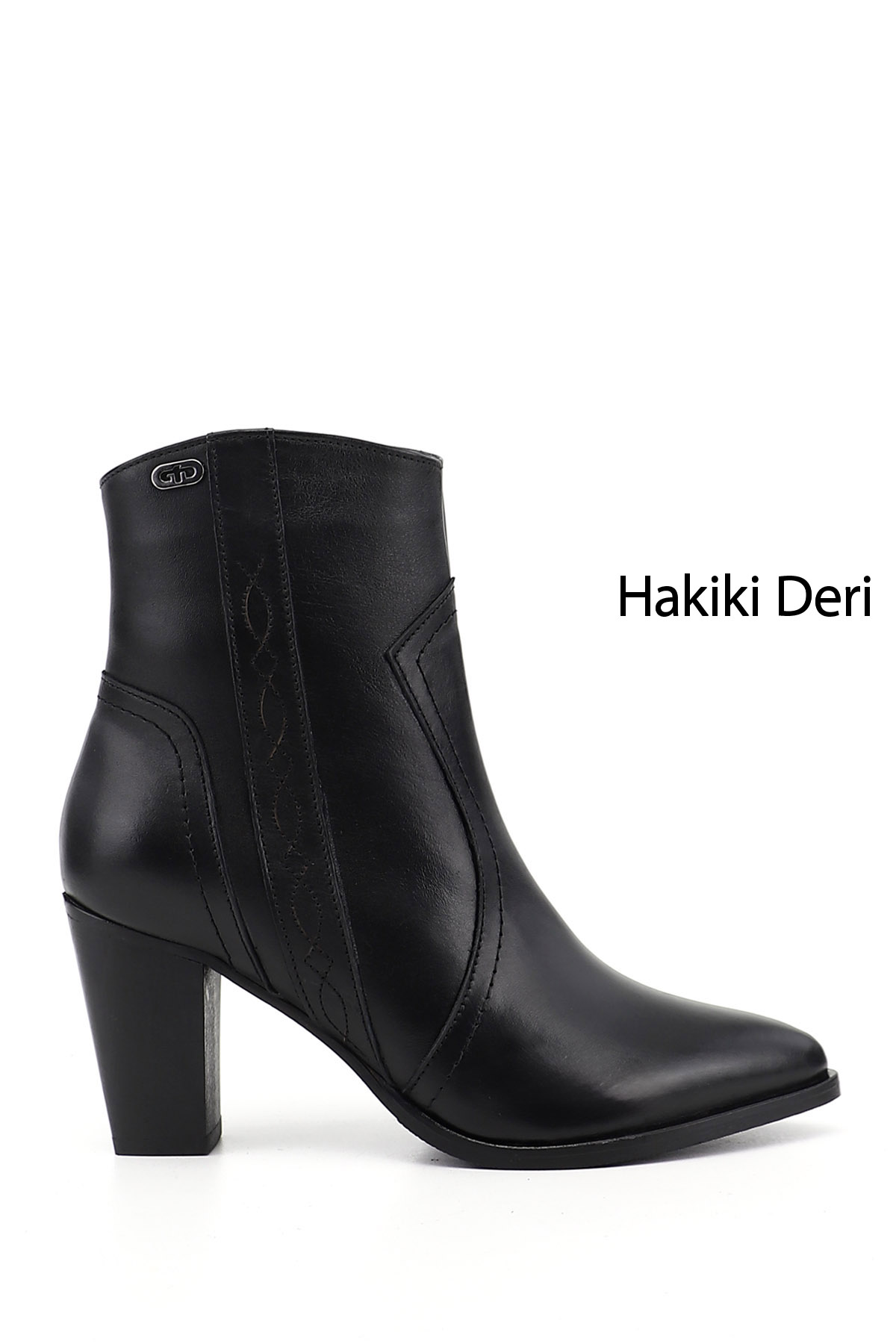 GÖNDERİ(R) Kadın SİYAH Fermuarlı Sivri Burun Hakiki Deri Bot