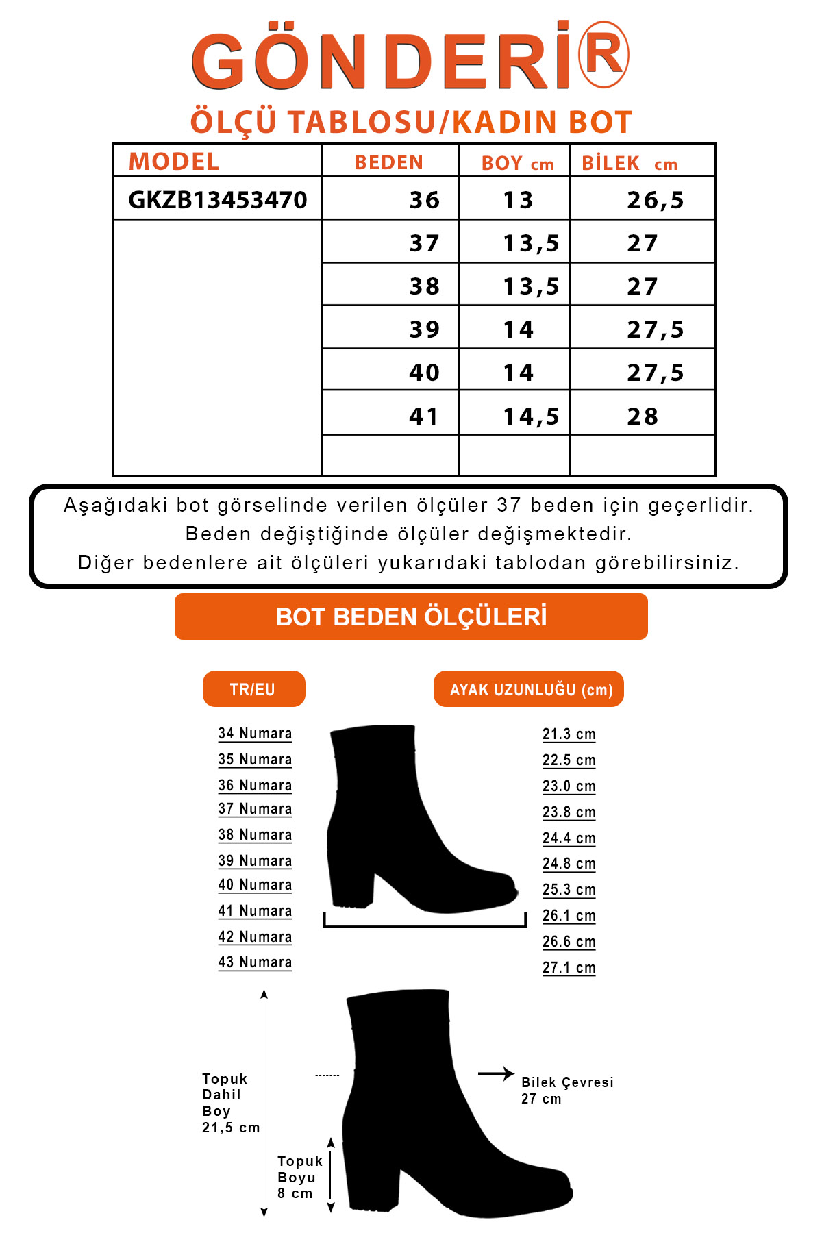 GÖNDERİ(R) Kadın SİYAH Fermuarlı Sivri Burun Hakiki Deri Bot görsel 6