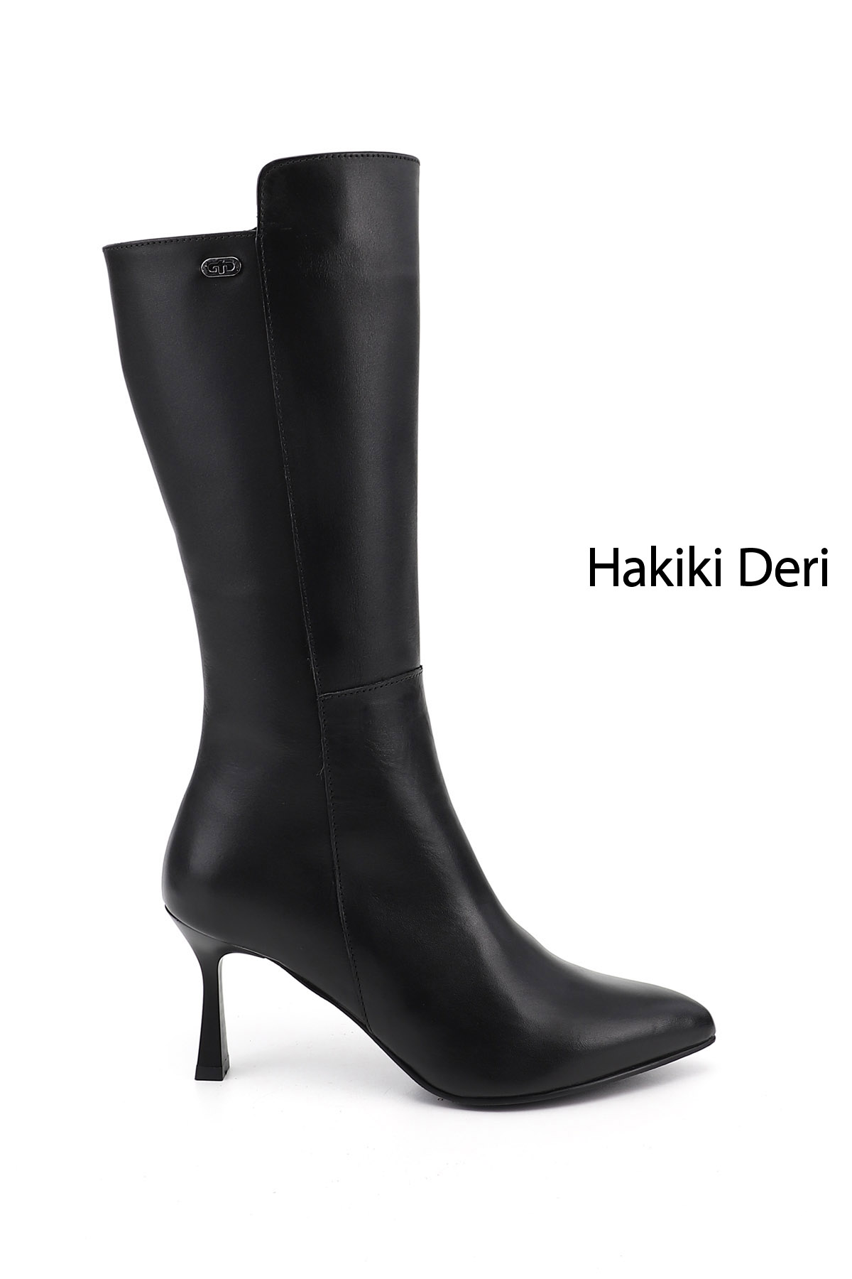 GÖNDERİ(R) Kadın SİYAH Fermuarlı Sivri Burun Hakiki Deri Çizme