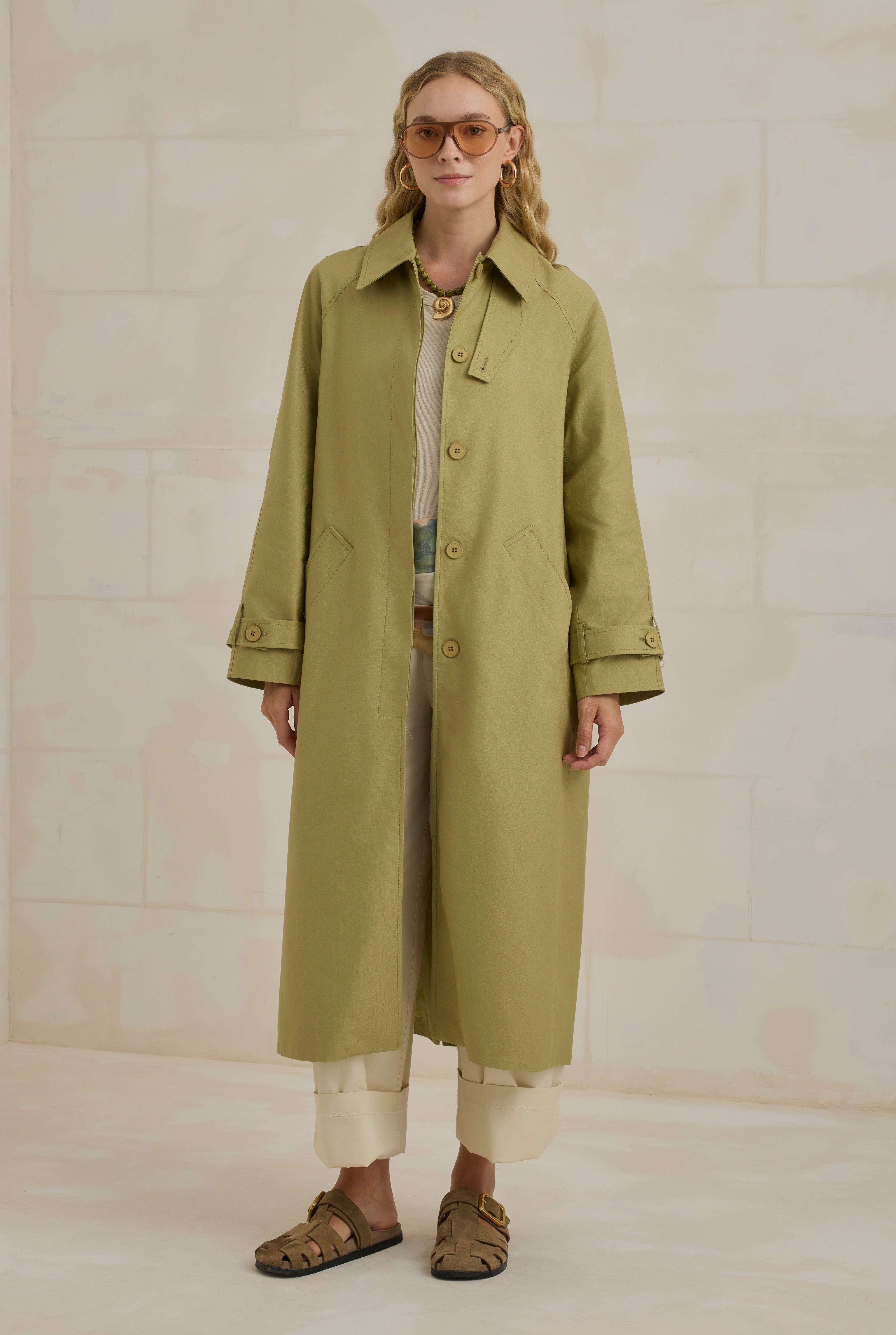 HE-QA Gabardin Trençkot Adaçayı
