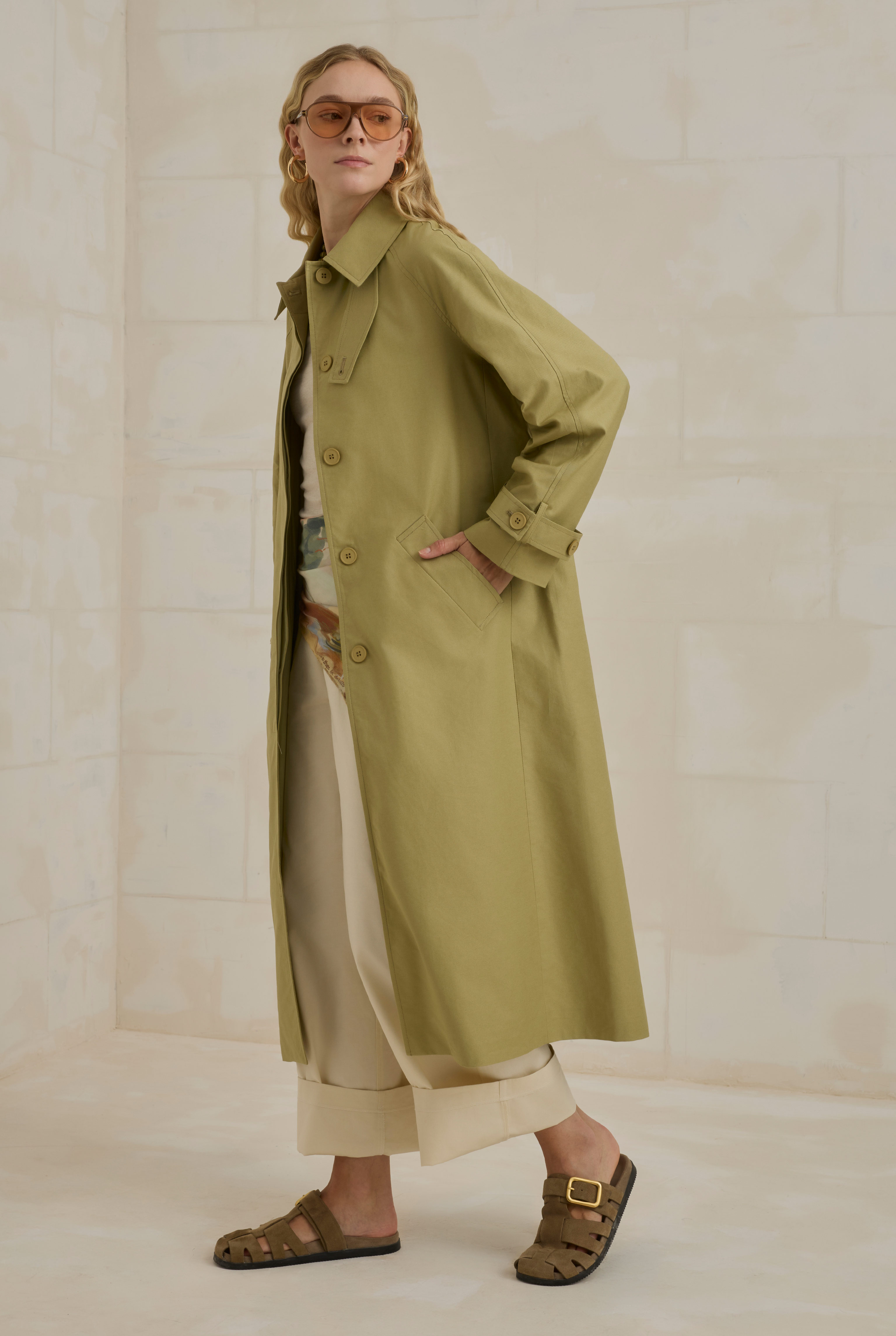 HE-QA Gabardin Trençkot Adaçayı görsel 3