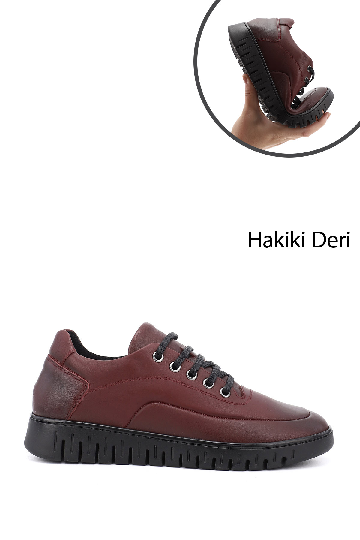 GÖNDERİ(R) Kadın BORDO Bağcıklı Hakiki Deri Comfort Ayakkabı görsel 3