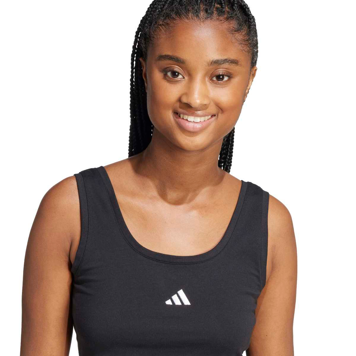Adidas Essentials Small Logo Pamuk Lifestyle Kadın Siyah Yuvarlak Yaka Atlet görsel 2