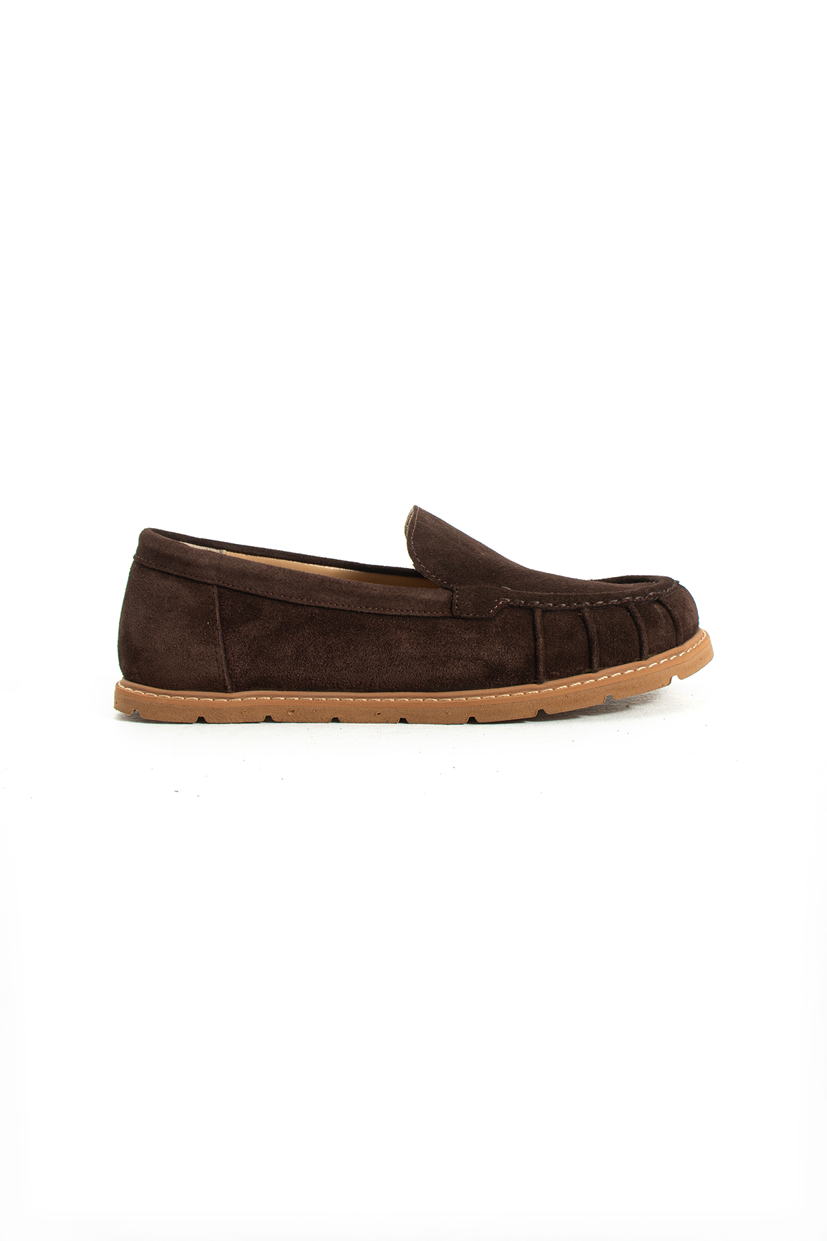 DUXAL SHOES Eliza Hakiki Deri Kadın Süet Mokasen Düz Taban Günlük Ayakkabı görsel 2