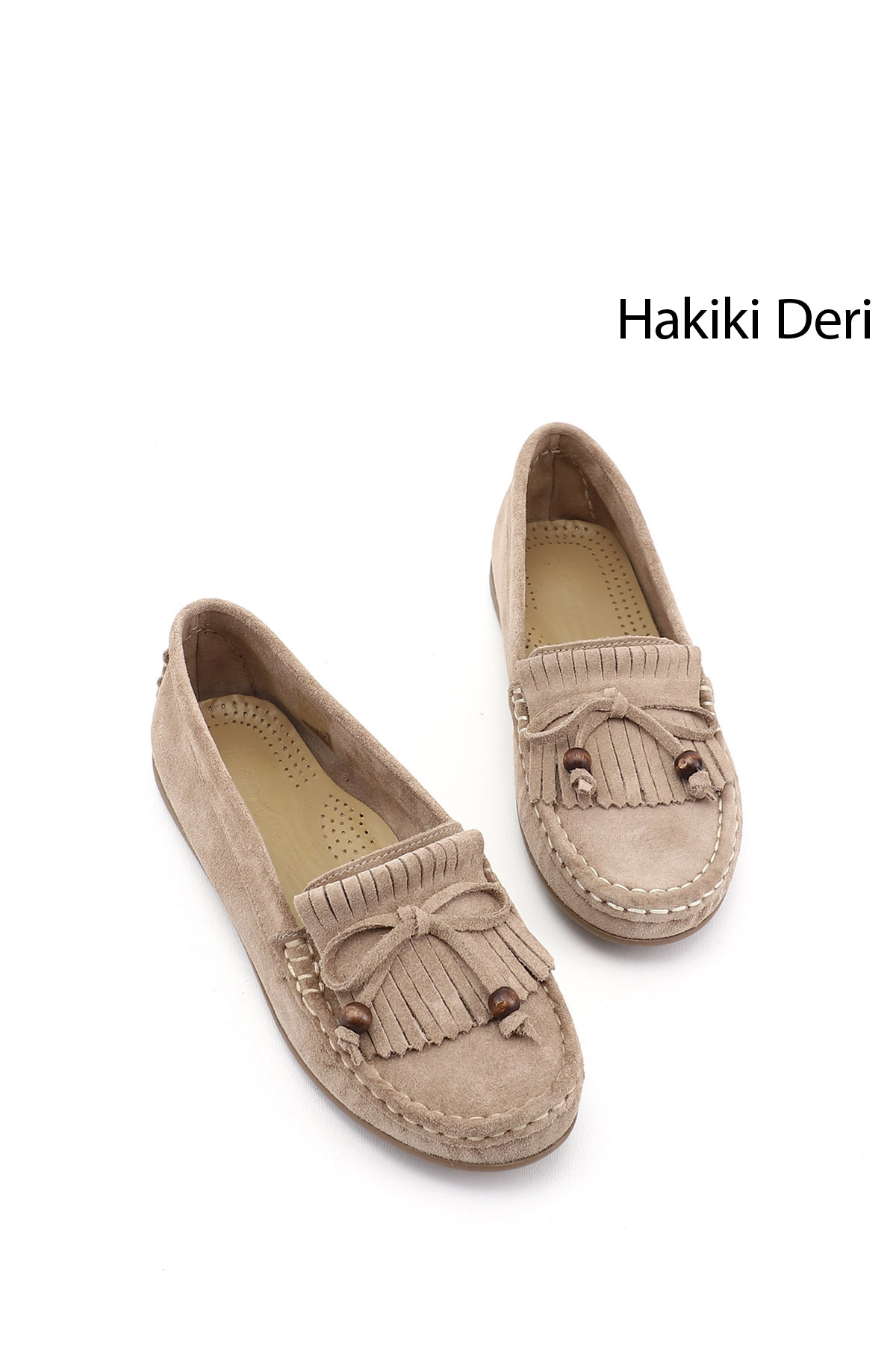 GÖNDERİ(R) Kadın KUM Fiyonklu Hakiki Deri Comfort Loafer