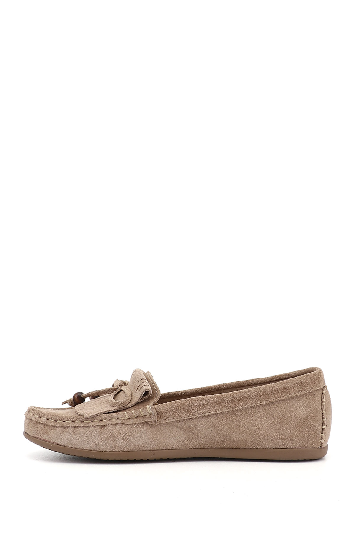 GÖNDERİ(R) Kadın KUM Fiyonklu Hakiki Deri Comfort Loafer görsel 4