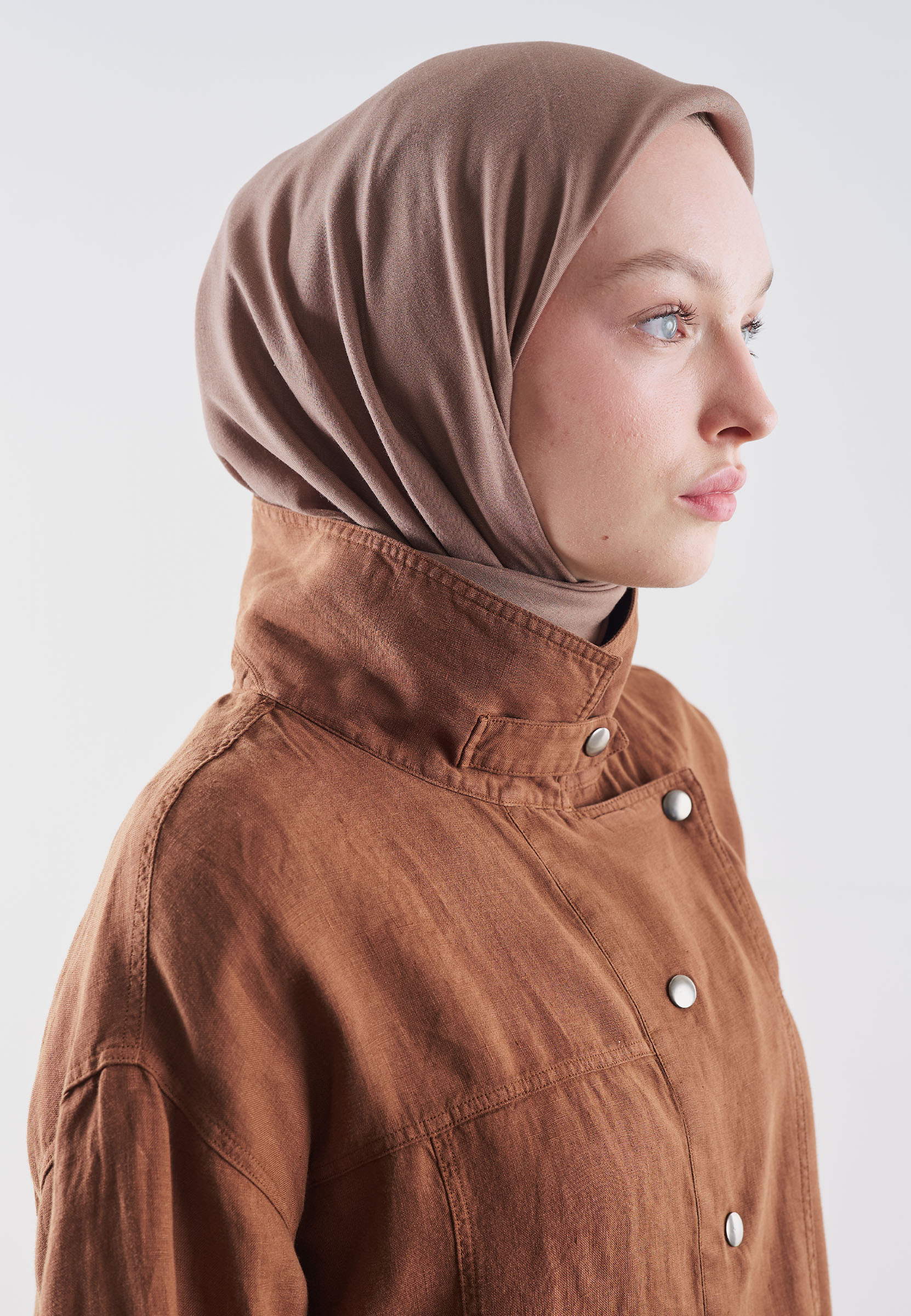 Fresh Scarfs Pamuk Keten Eşarp Nude görsel 4