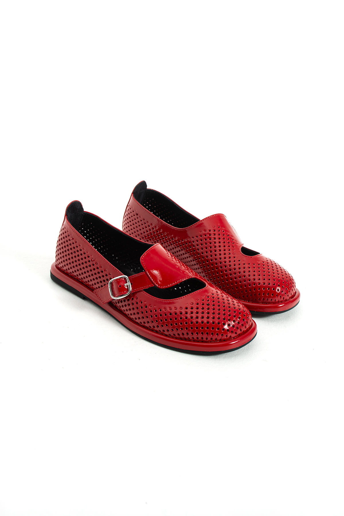 DUXAL SHOES Mandy Kadın Hakiki Deri comfort Taban Tokalı Delikli Babet görsel 5