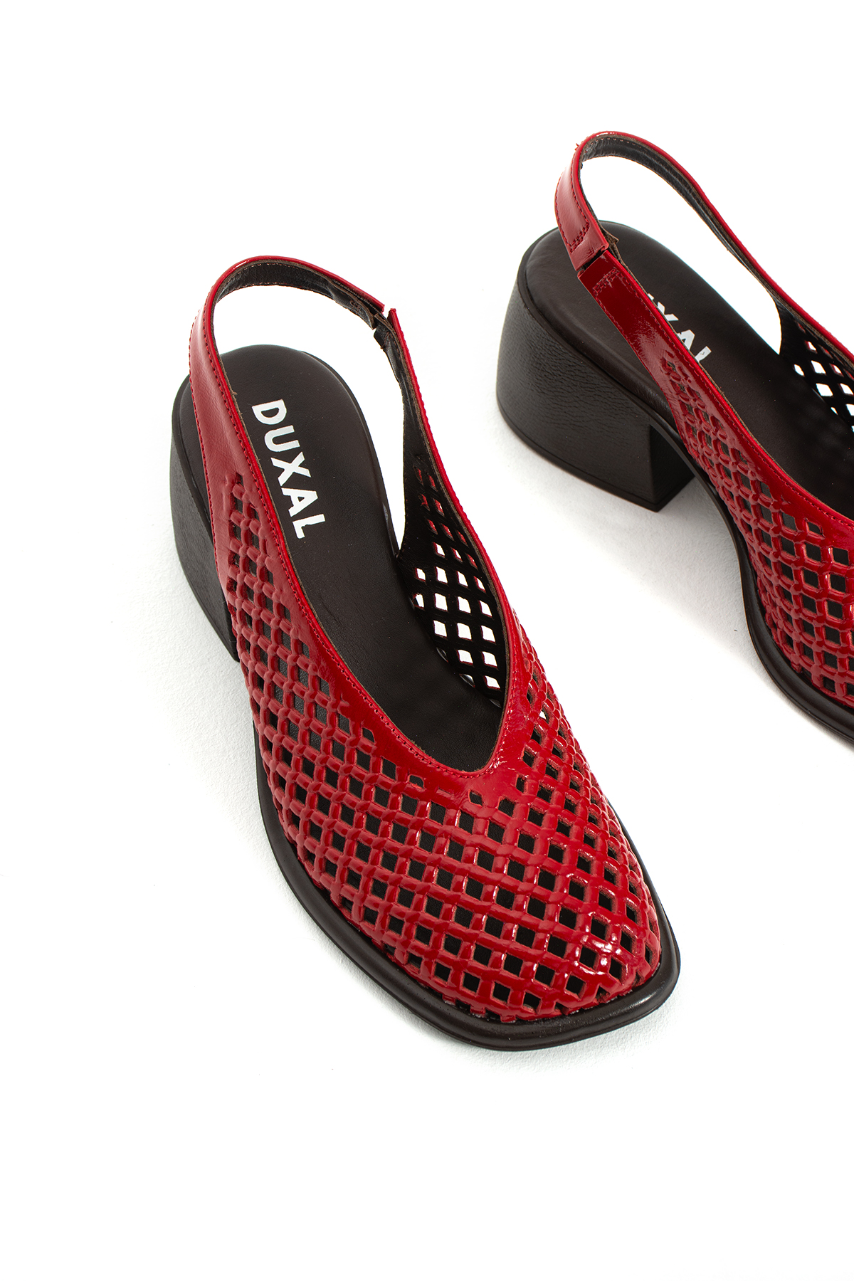 DUXAL SHOES Fallon Hakiki Deri Kalın Topuklu Kadın Ayakkabı Sandalet görsel 4