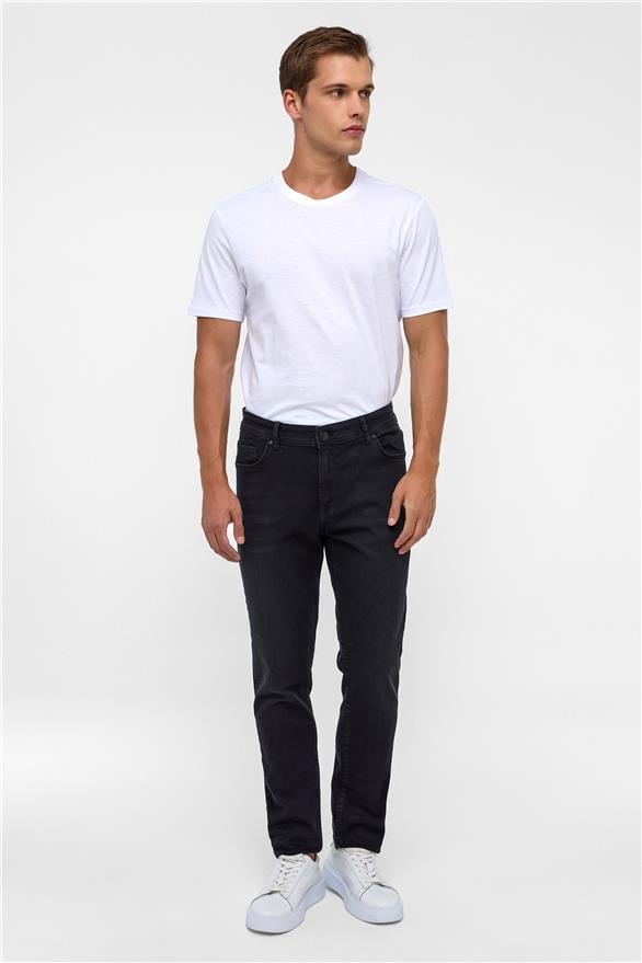 Süvari Siyah Slim Denim Jean Pantolon