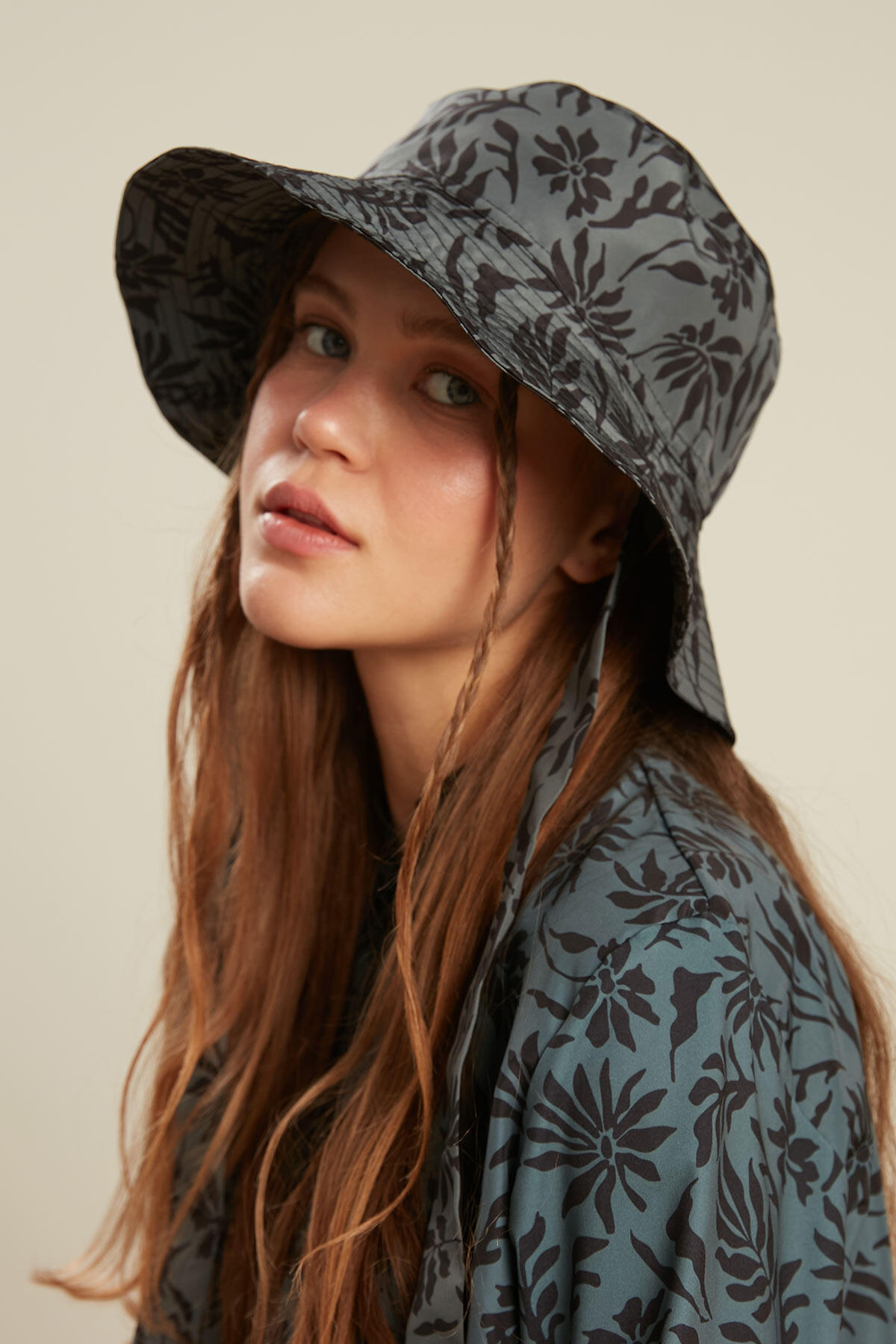 Manuka Bağlamalı Bucket Şapka Floral-Yeşil görsel 3
