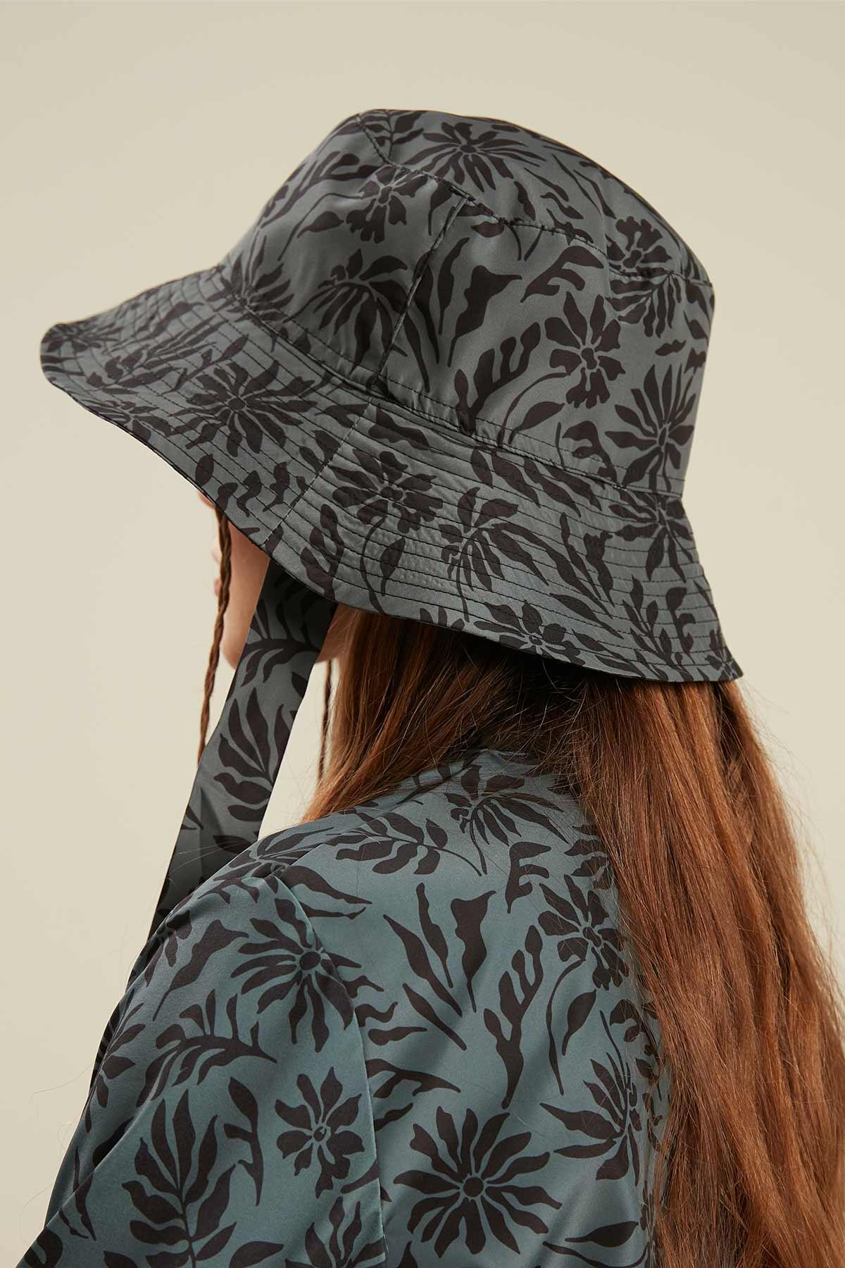 Manuka Bağlamalı Bucket Şapka Floral-Yeşil görsel 4