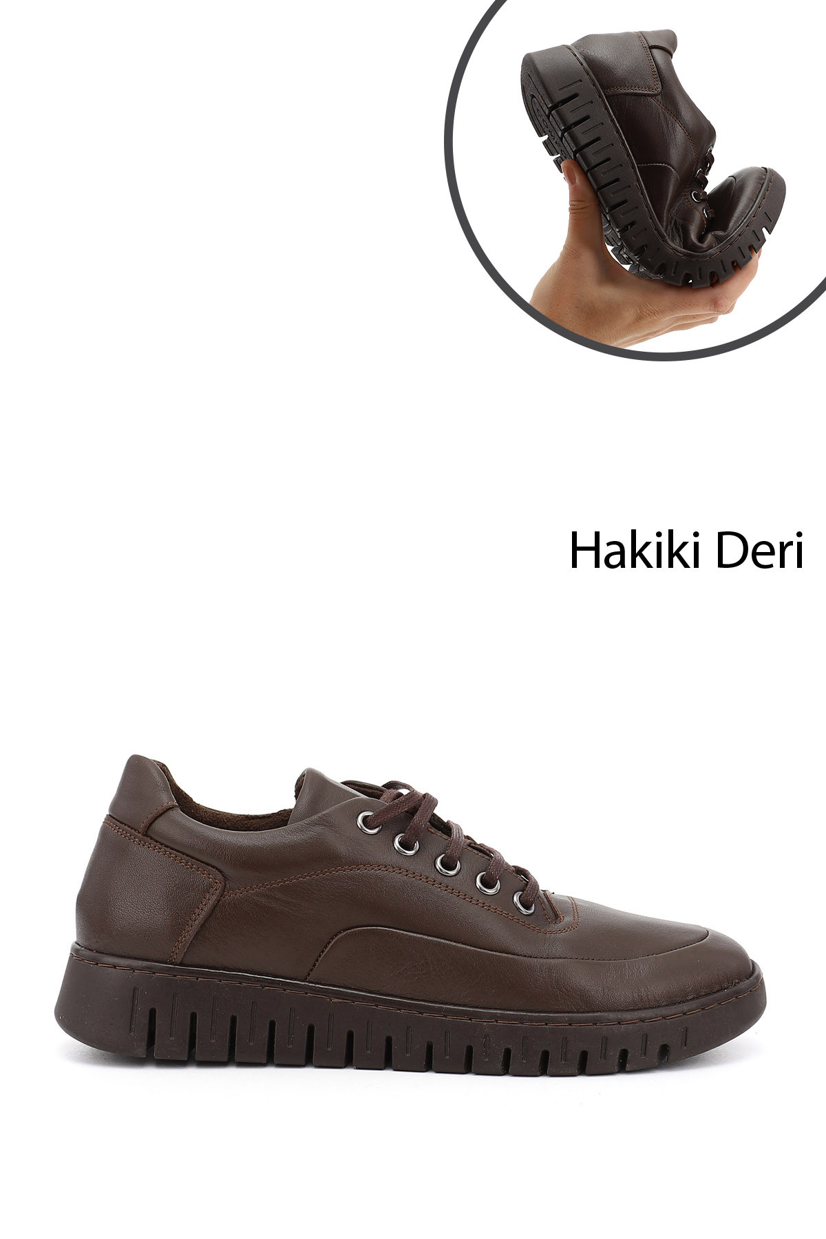 GÖNDERİ(R) Kadın ÇİKOLATA KAHVE Bağcıklı Hakiki Deri Comfort Ayakkabı görsel 3