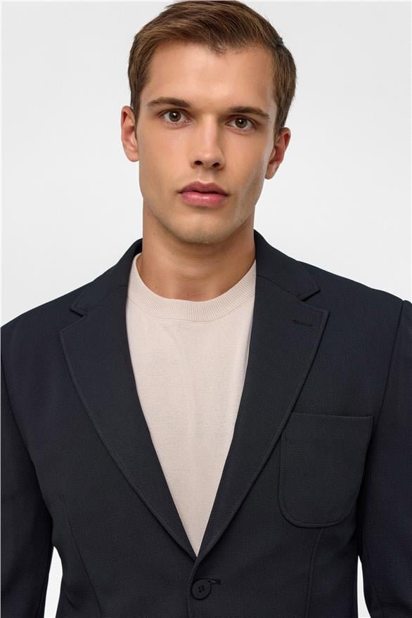 Süvari Siyah Slim Fit Düz 6 Drop Spor Takım Elbise görsel 4