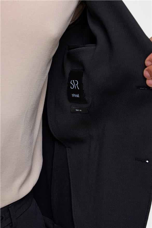 Süvari Siyah Slim Fit Düz 6 Drop Spor Takım Elbise görsel 6