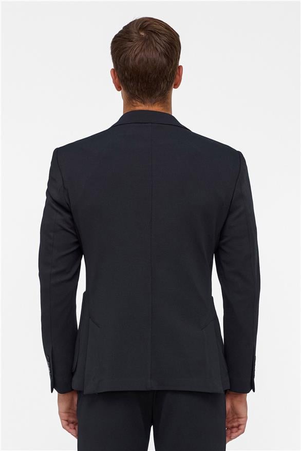 Süvari Siyah Slim Fit Düz 6 Drop Spor Takım Elbise görsel 8