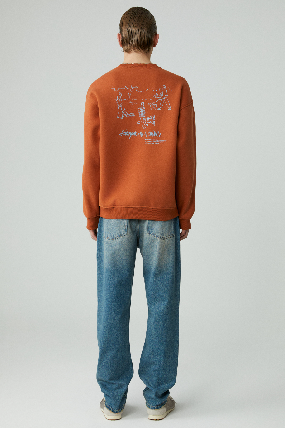 GRIMELANGE MINTY Erkek Yuvarlak Yaka 3 İplik TURUNCU Sweatshirt görsel 6