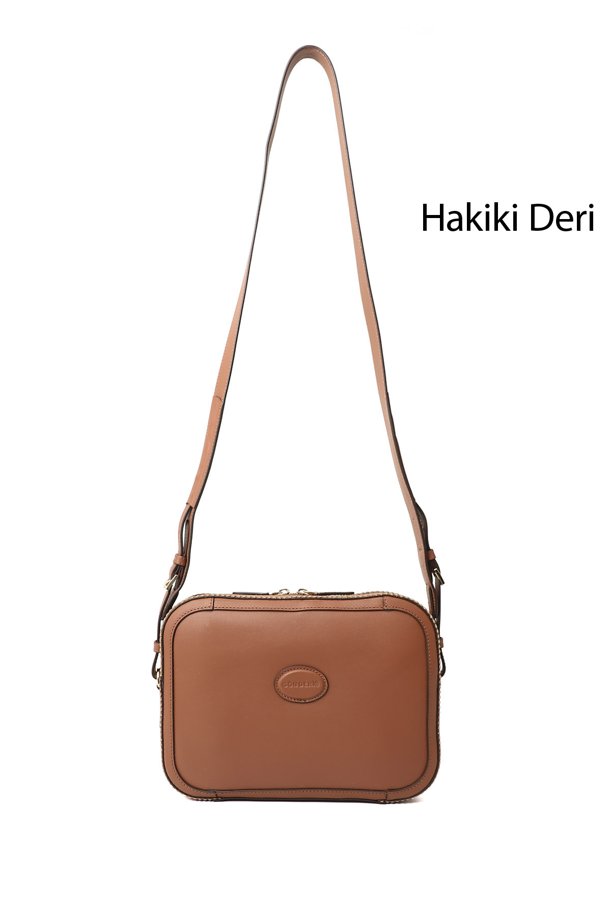 GÖNDERİ(R) Kadın HAKİ-TABA Hakiki Deri Uzun Askılı Omuz Çantası