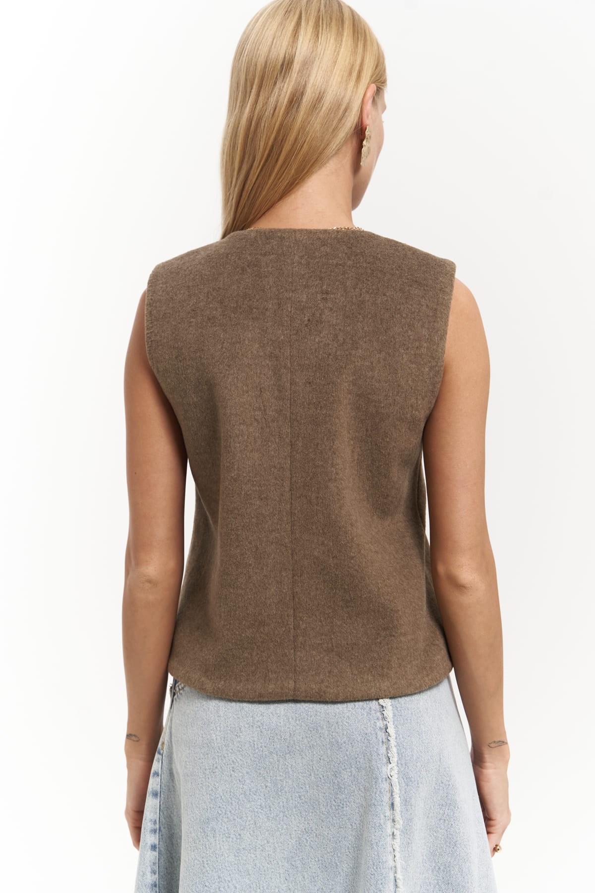 Mai Collection Pace Soft Kahve Kısa Yelek görsel 3