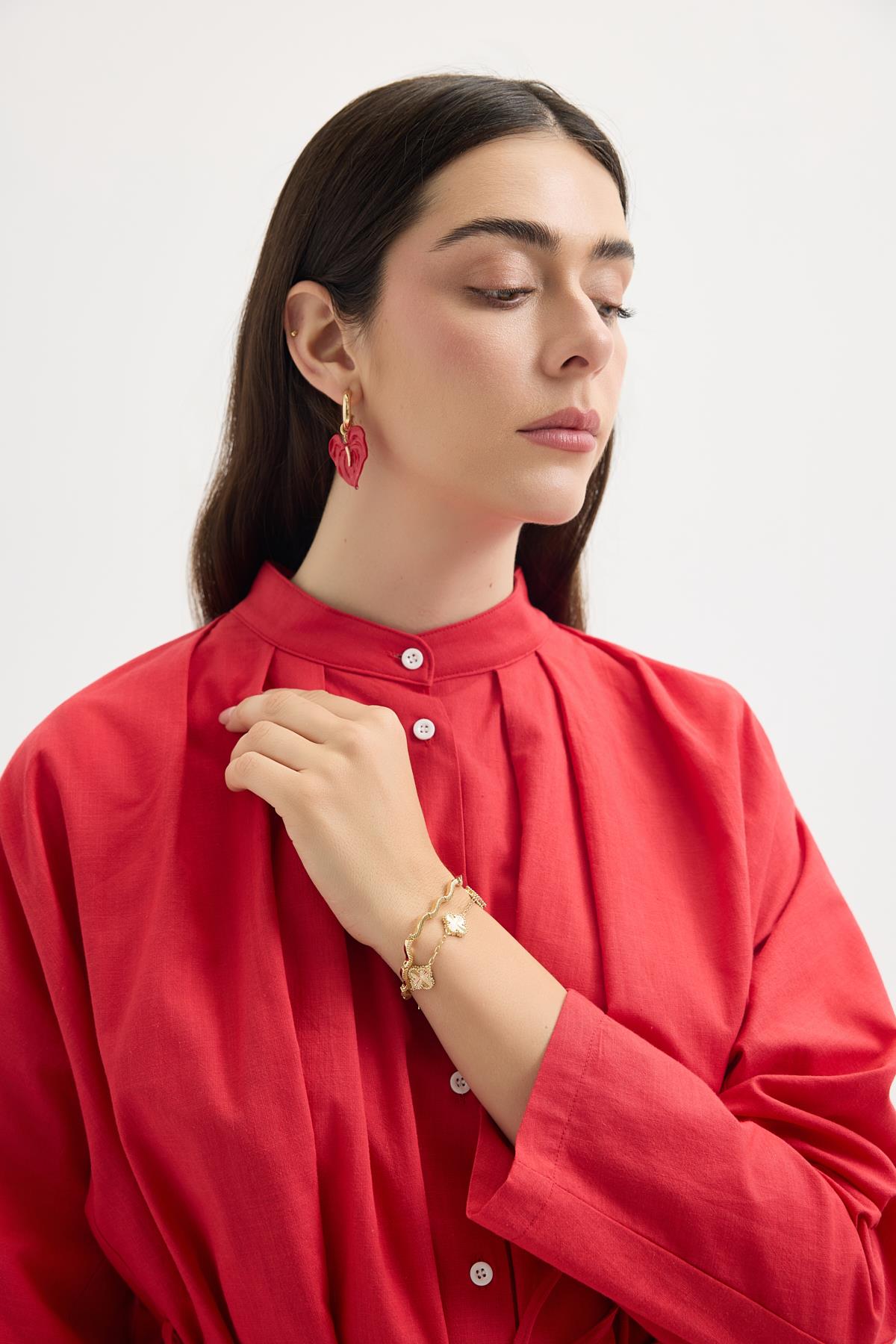 Kadriye Baştürk Kıvrımlı Bileklik Gold görsel 3