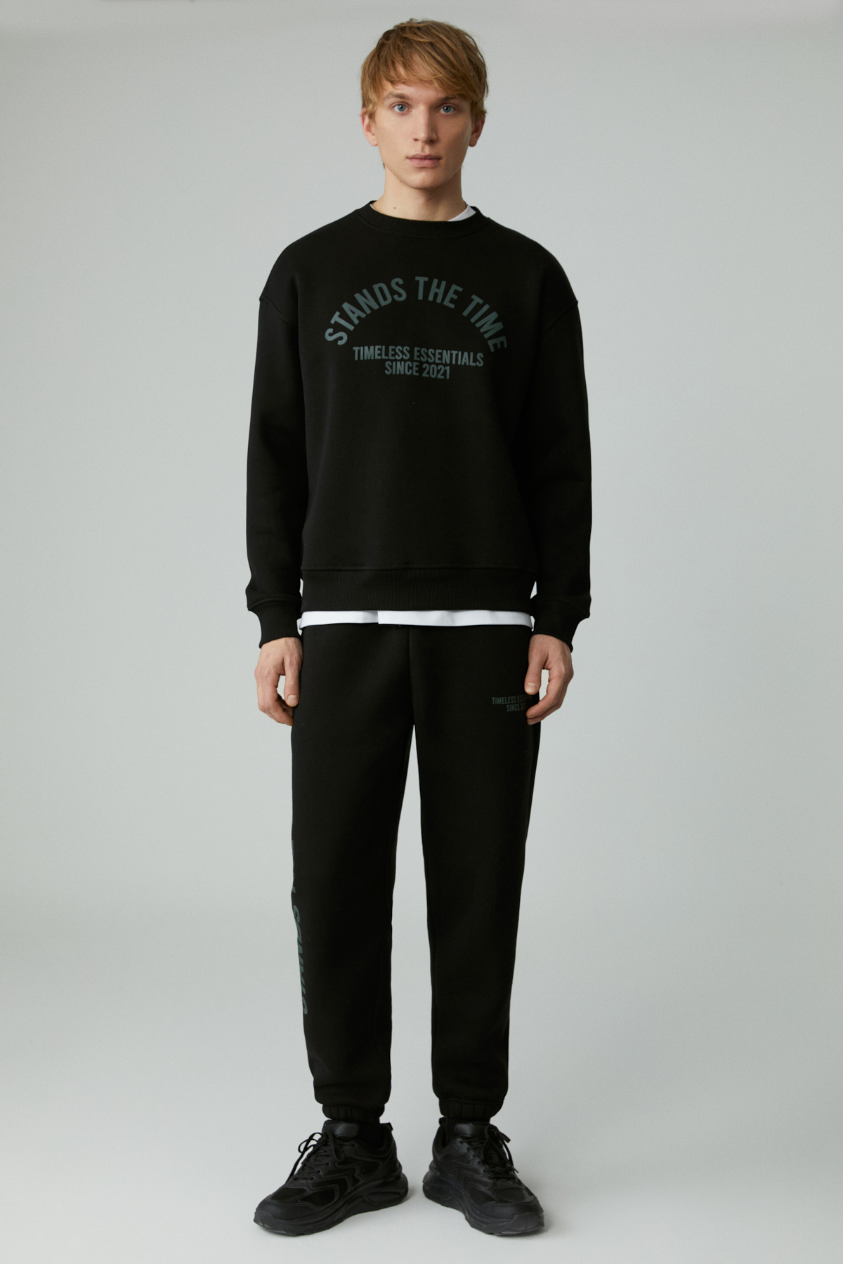 GRIMELANGE NORTON Erkek Yuvarlak Yaka 3 İplik SİYAH Sweatshirt görsel 3