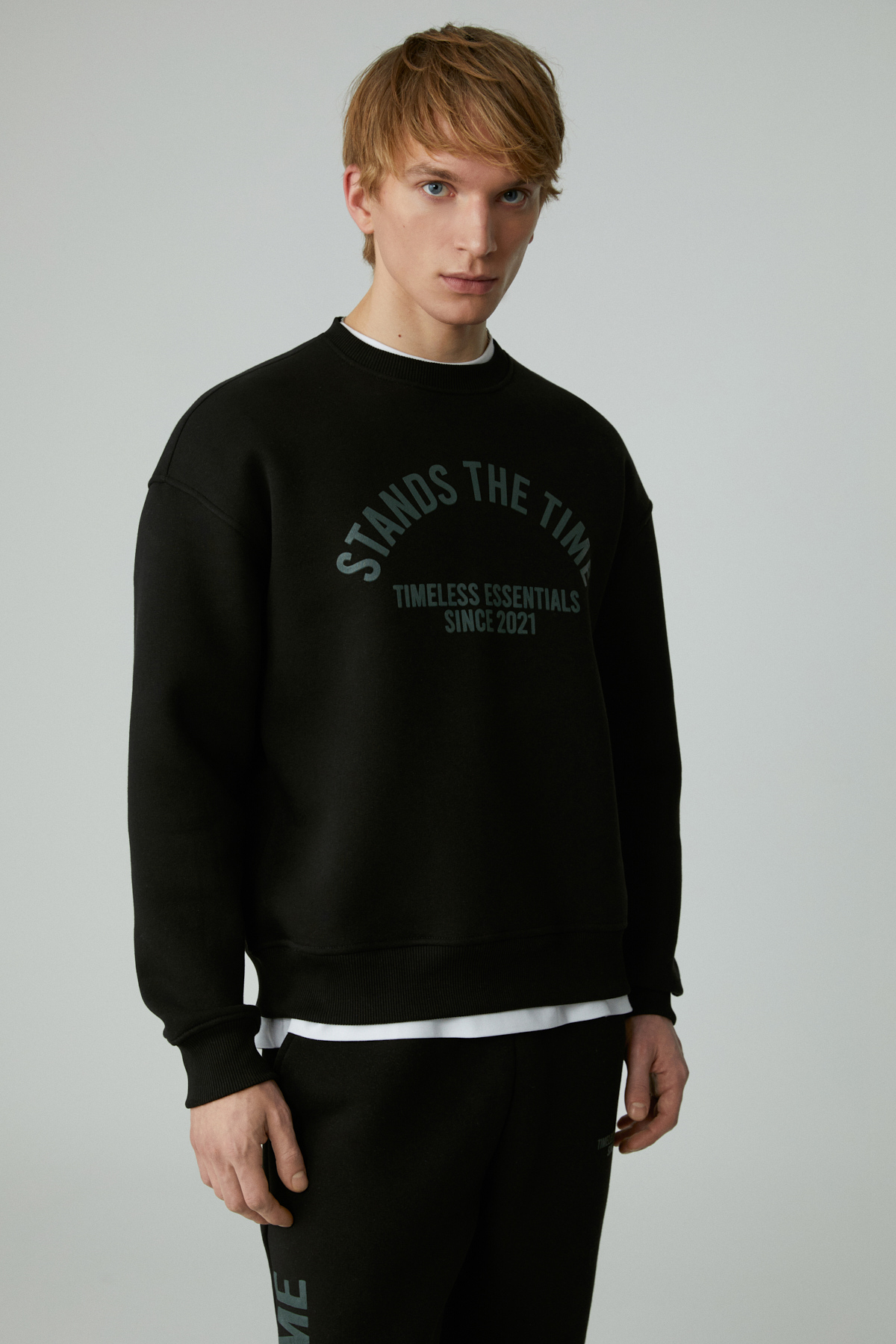 GRIMELANGE NORTON Erkek Yuvarlak Yaka 3 İplik SİYAH Sweatshirt görsel 4