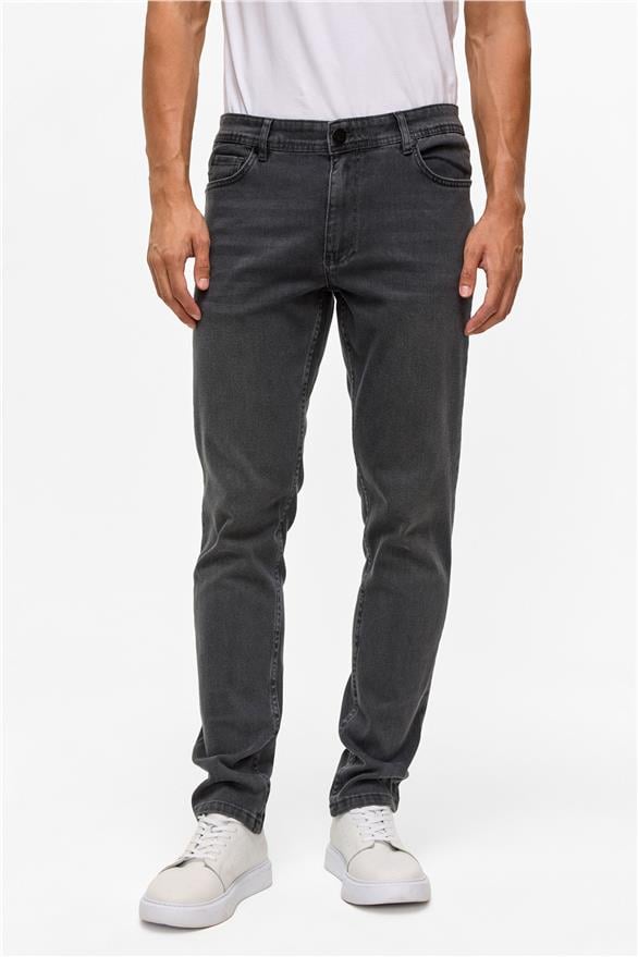 Süvari Gri Slim Denim Jean Pantolon görsel 2