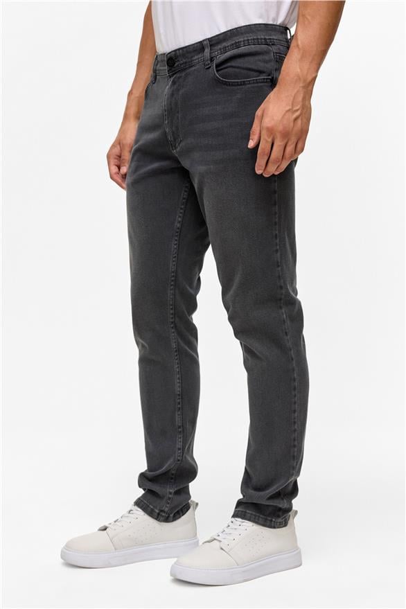 Süvari Gri Slim Denim Jean Pantolon görsel 3