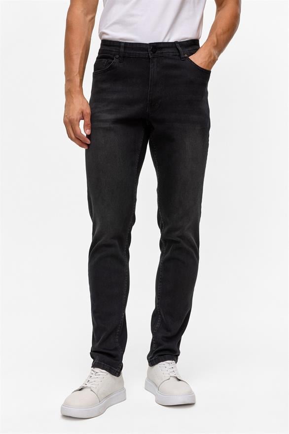 Süvari Siyah Slim Denim Jean Pantolon görsel 2