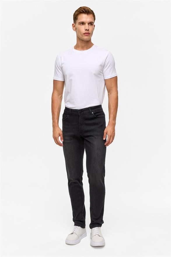 Süvari Siyah Slim Denim Jean Pantolon görsel 7