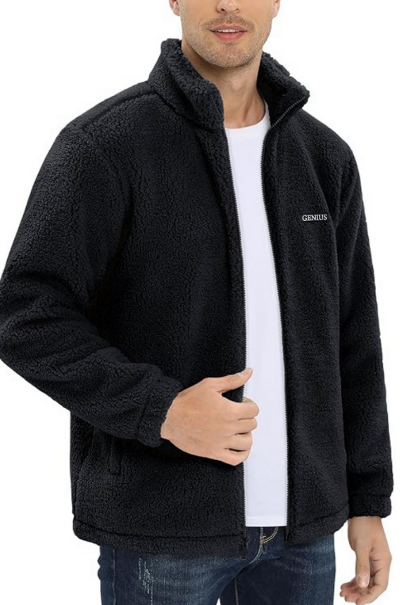 Genius Store Oversize Pelüş Polar Erkek Fermuarlı Sweatshirt Hırka Oversize-PELUSS