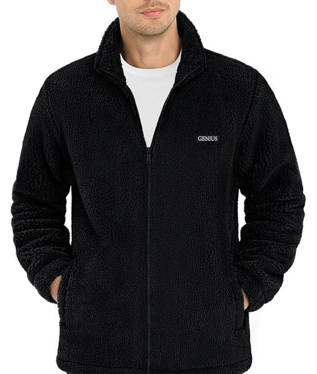 Genius Store Oversize Pelüş Polar Erkek Fermuarlı Sweatshirt Hırka Oversize-PELUSS görsel 3