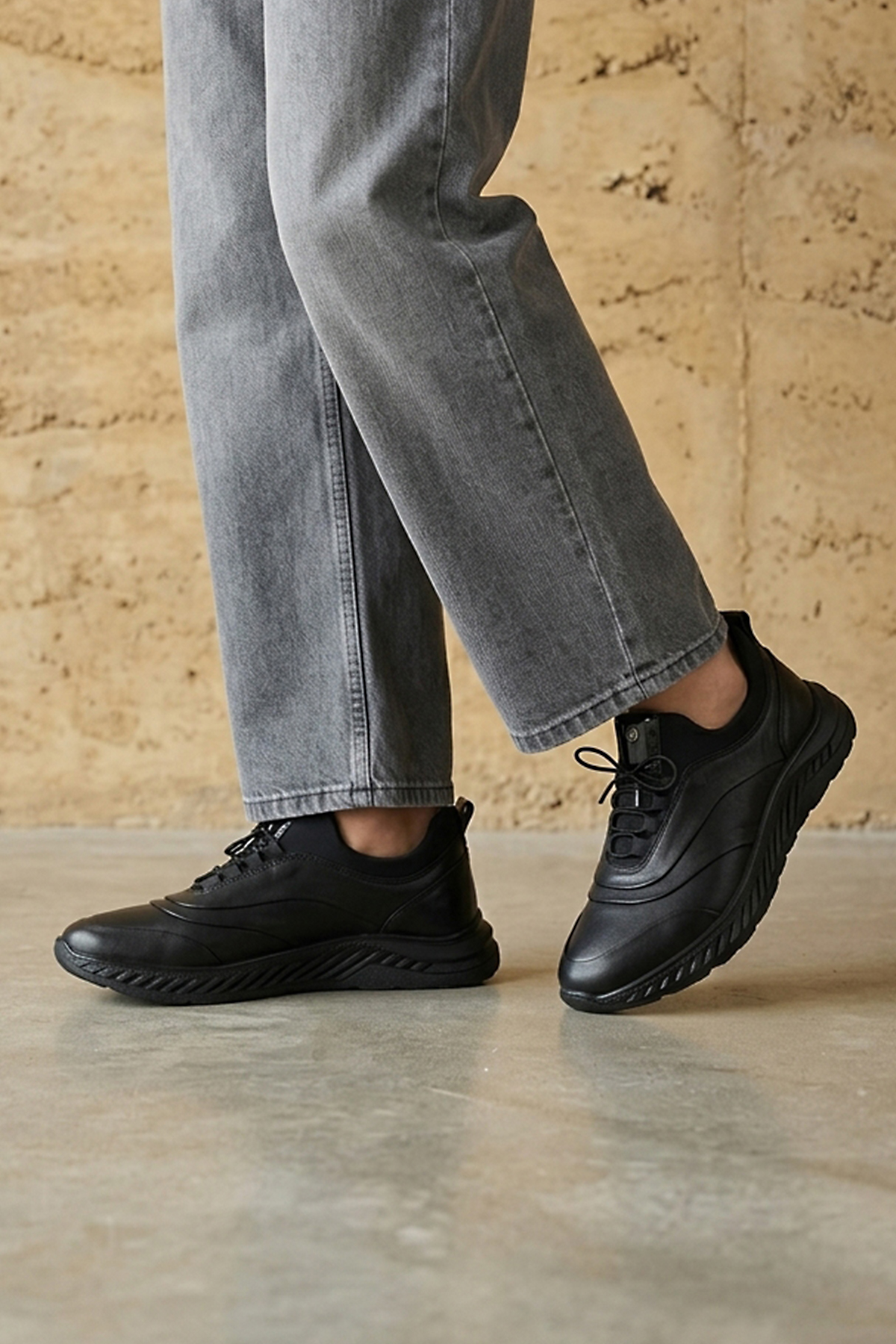 Ziya Ayakkabı Erkek Hakiki Deri Sneaker 1631037Z24101 Siyah görsel 2