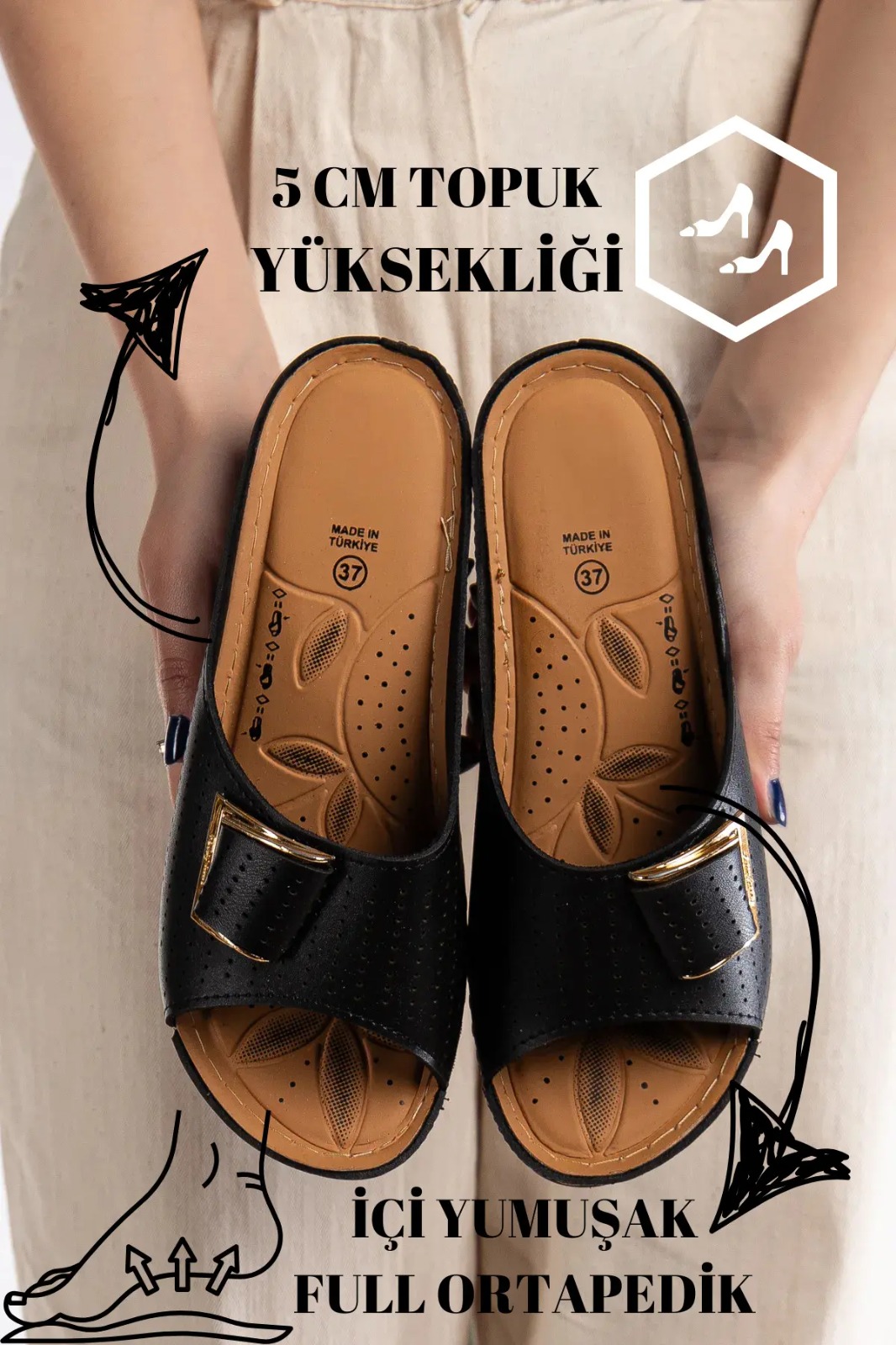 Slipcat Günlük Ortopedik Terlik Anne Orta Yaş Genç Ev & Dışarı Terliği görsel 2
