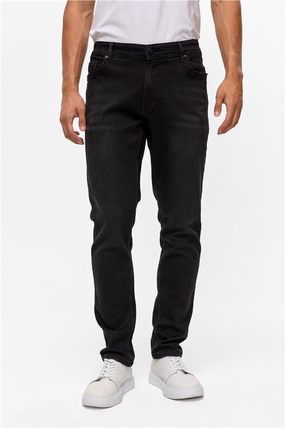 Süvari Siyah Slim Denim Jean Pantolon görsel 2