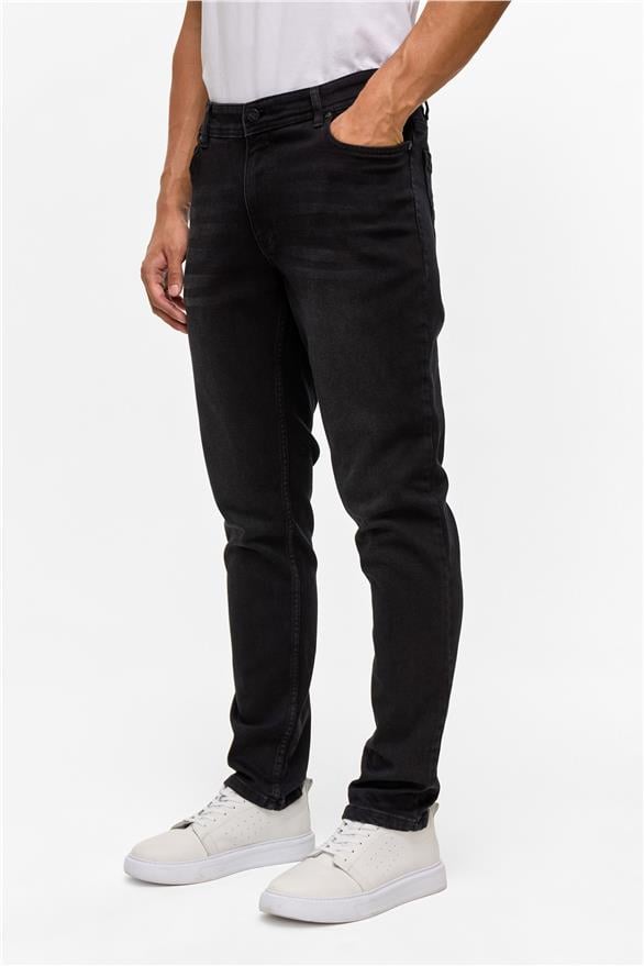 Süvari Siyah Slim Denim Jean Pantolon görsel 4