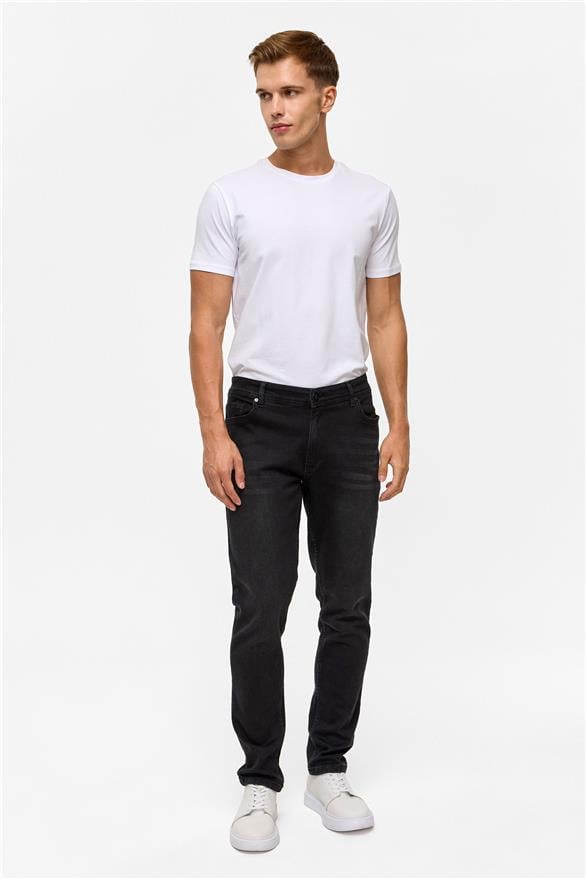 Süvari Siyah Slim Denim Jean Pantolon görsel 6