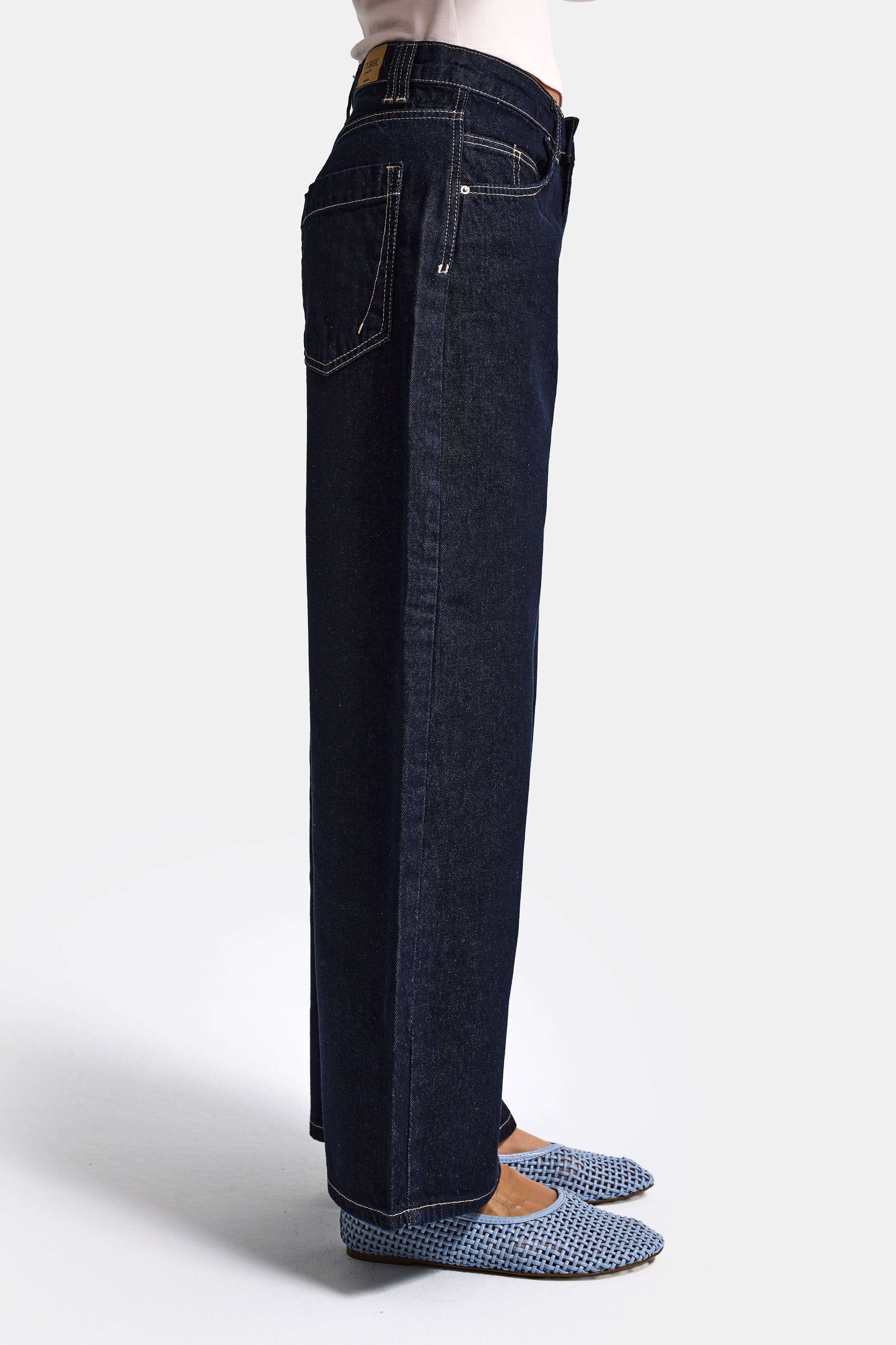It's Basic Kadın İndigo Selvedge 7s6-50 Baggy Low Rise Fit Tokyo %100 Pamuk Denim Jean görsel 5