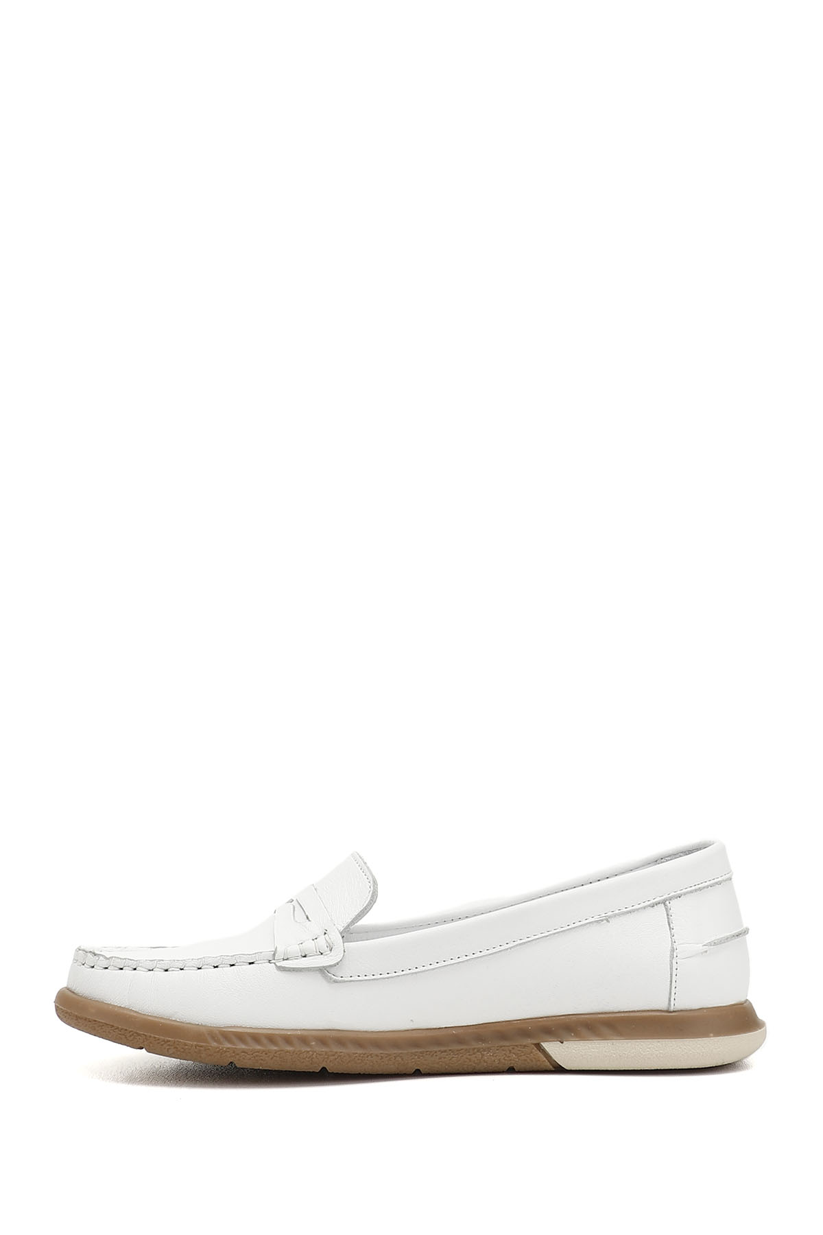 GÖNDERİ(R) Kadın BEYAZ-AÇIK GRİ Rok Hakiki Deri Comfort Loafer görsel 3